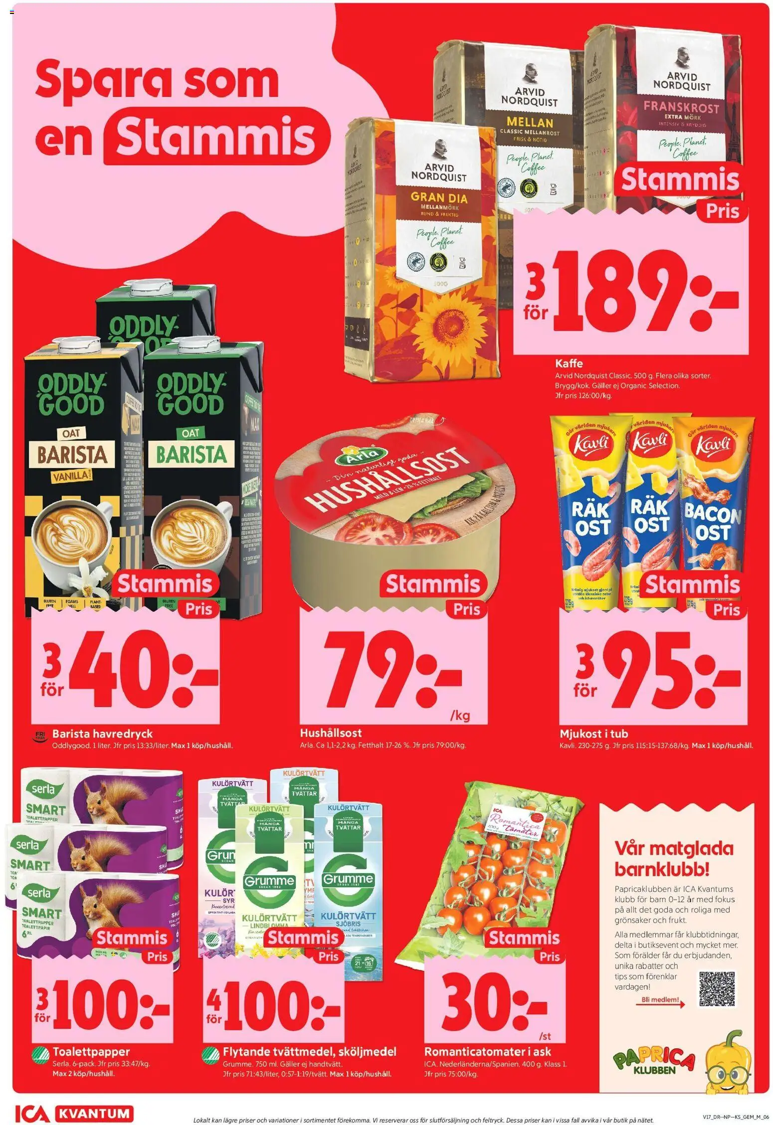 ICA Kvantum reklamblad aktuell från 20.04.2026 | Sida: 6 | Produkter: Sköljmedel, Galler, Hushållsost, Tomater