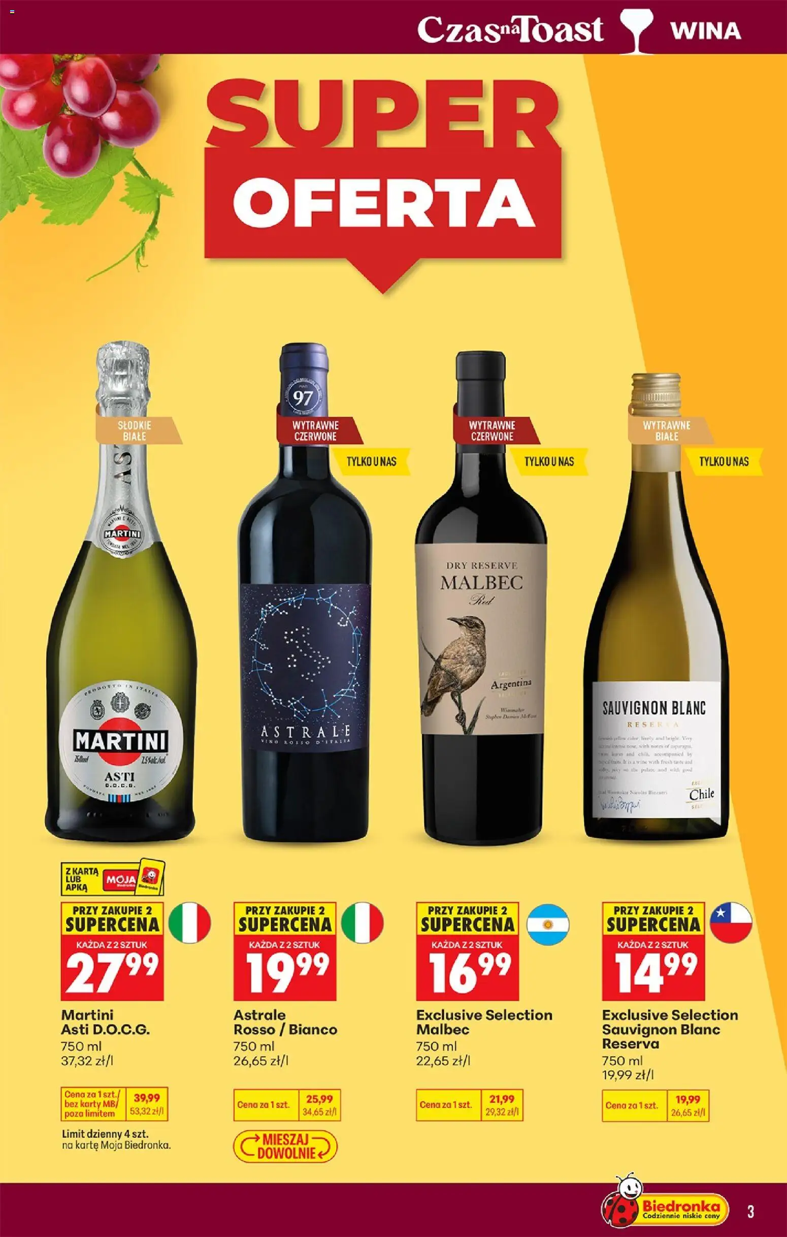 Biedronka gazetka - Czas na toast od 21.09.2026 | Strona: 5 | Produkty: Karta, Martini, Martini asti, Sauvignon Blanc