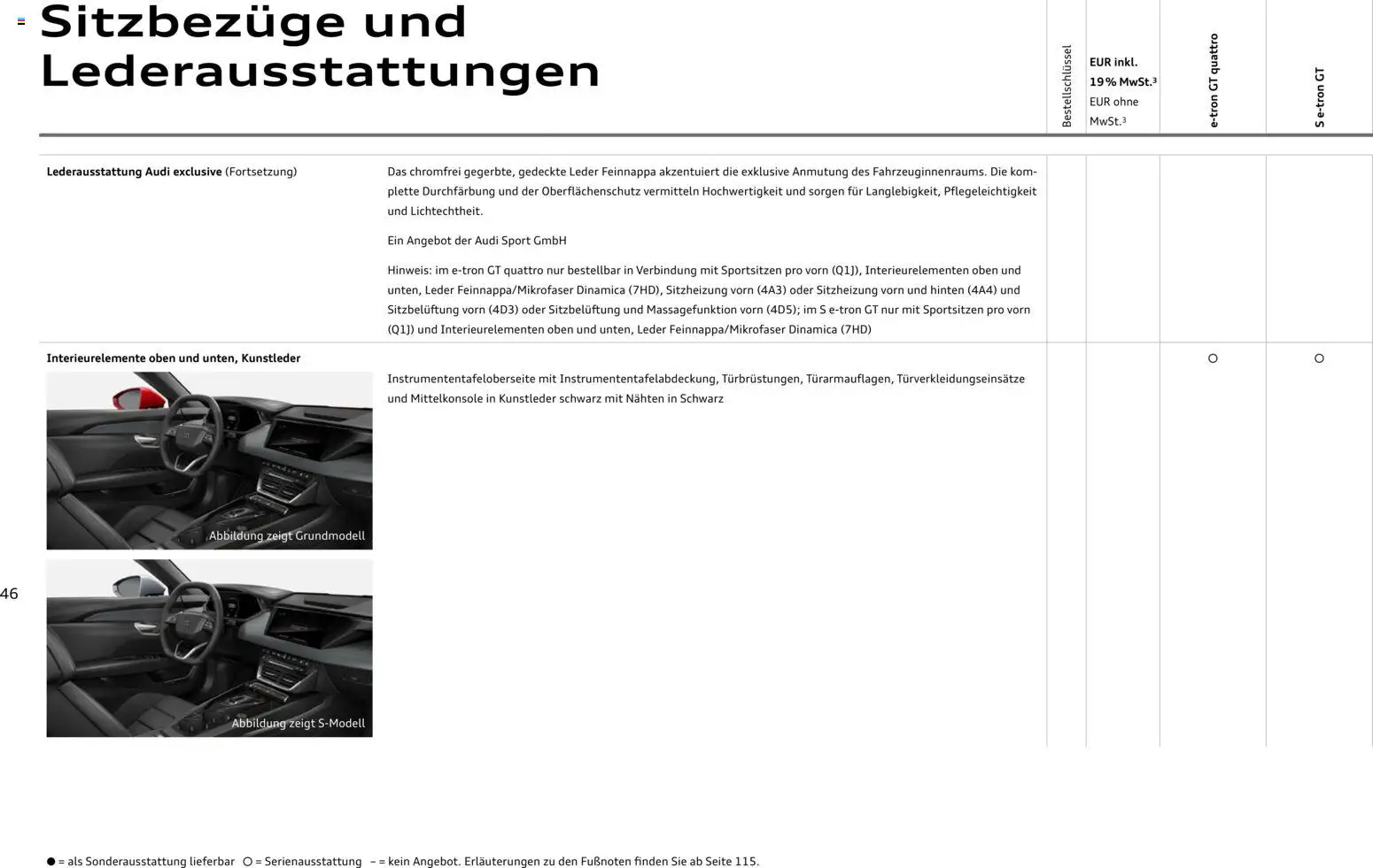 Audi e-tron GT – gültig ab 28.10.2025 | Seite: 46