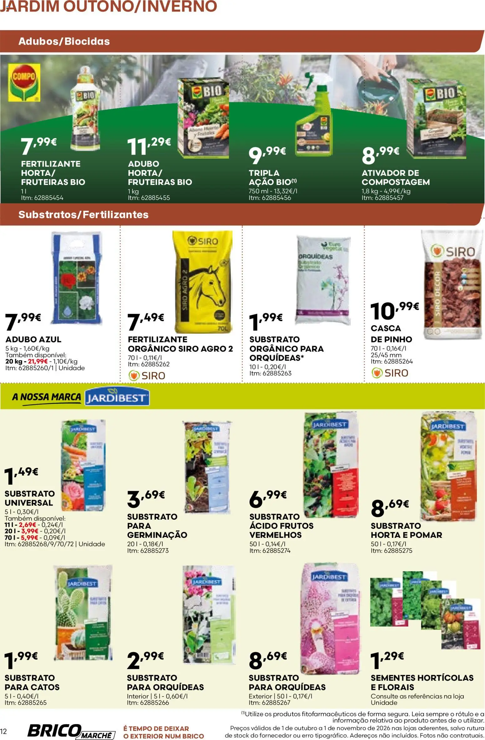 BricoMarché folheto 14 - Catálogo de Jardim Outuno Inverno │ válido de 01/10/2026 | Página: 12 | Produtos: Substrato, Fertilizante
