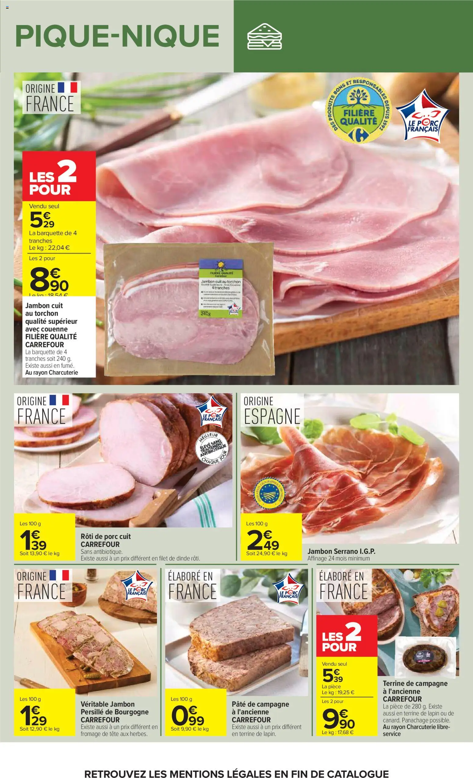 {H1} | Page: 19 | Produits: Torchon, Fromage, Jambon, Porc