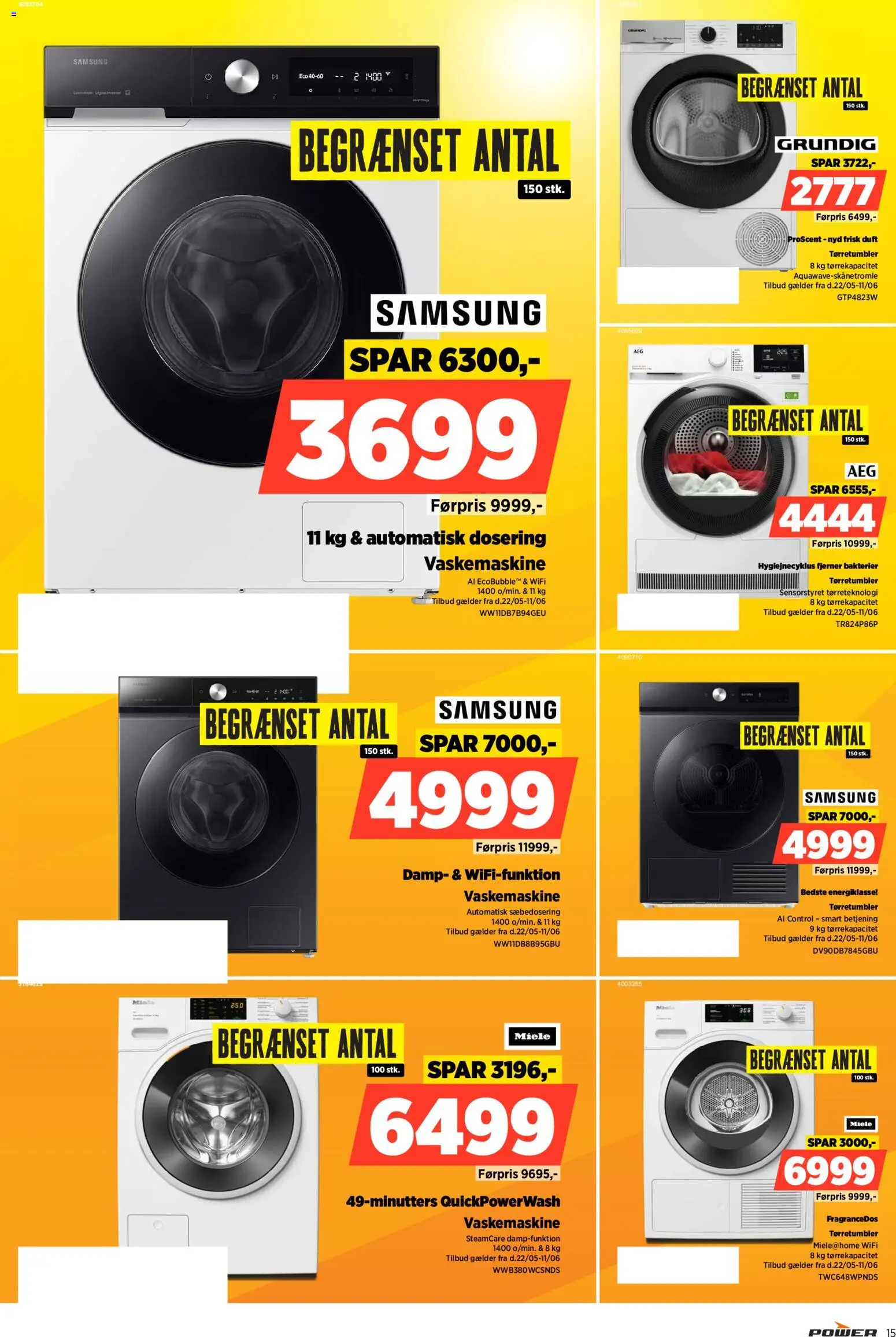 Power tilbudsavis – gyldig fra 22.05.2026 | Side: 15 | Produkter: Duft, Vaskemaskine, Tørretumbler