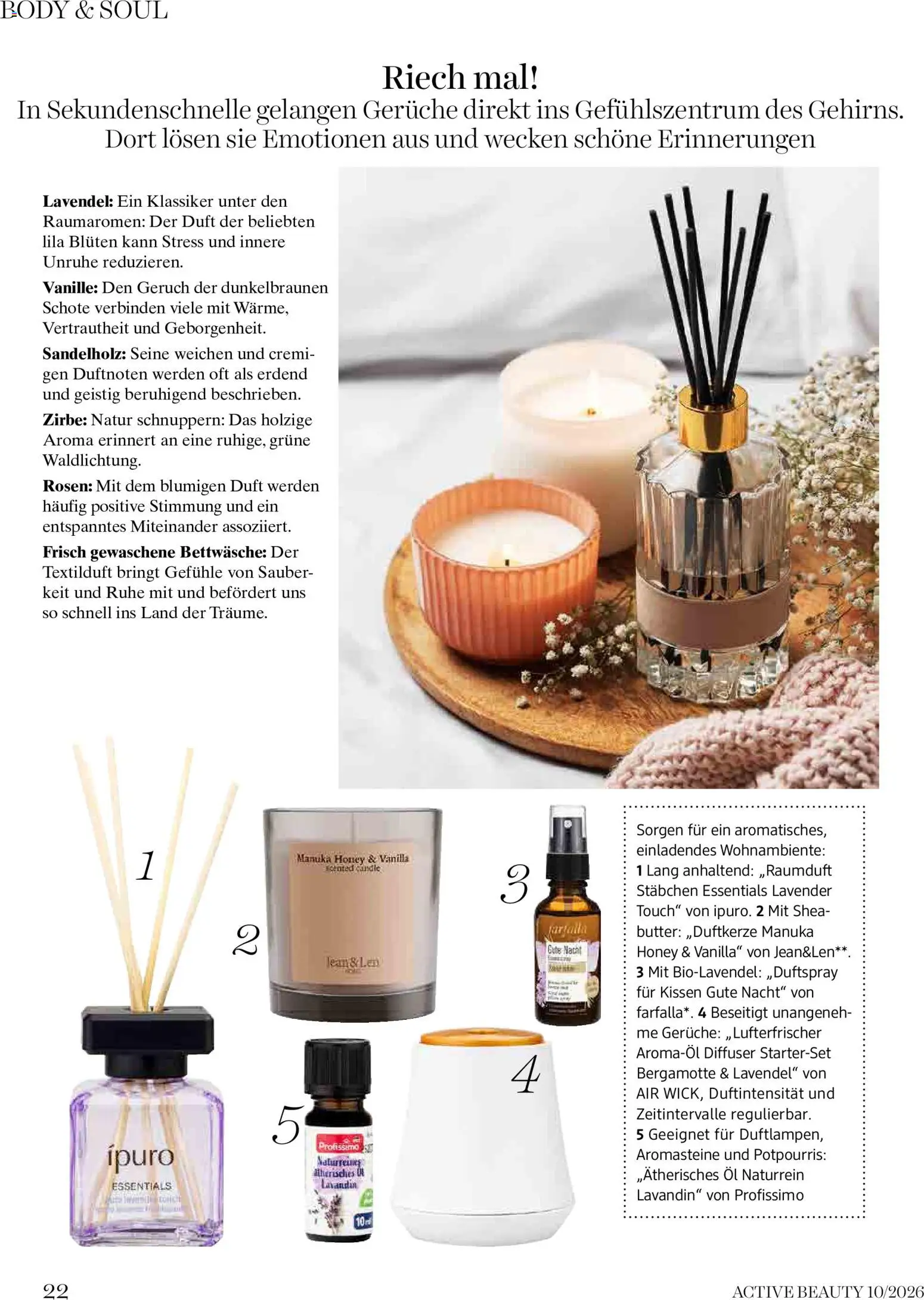 dm drogerie markt Magazin October 2026 gültig ab 01.10.2026 | Seite: 22 | Produkte: Kissen, Duft, Butter, Öl