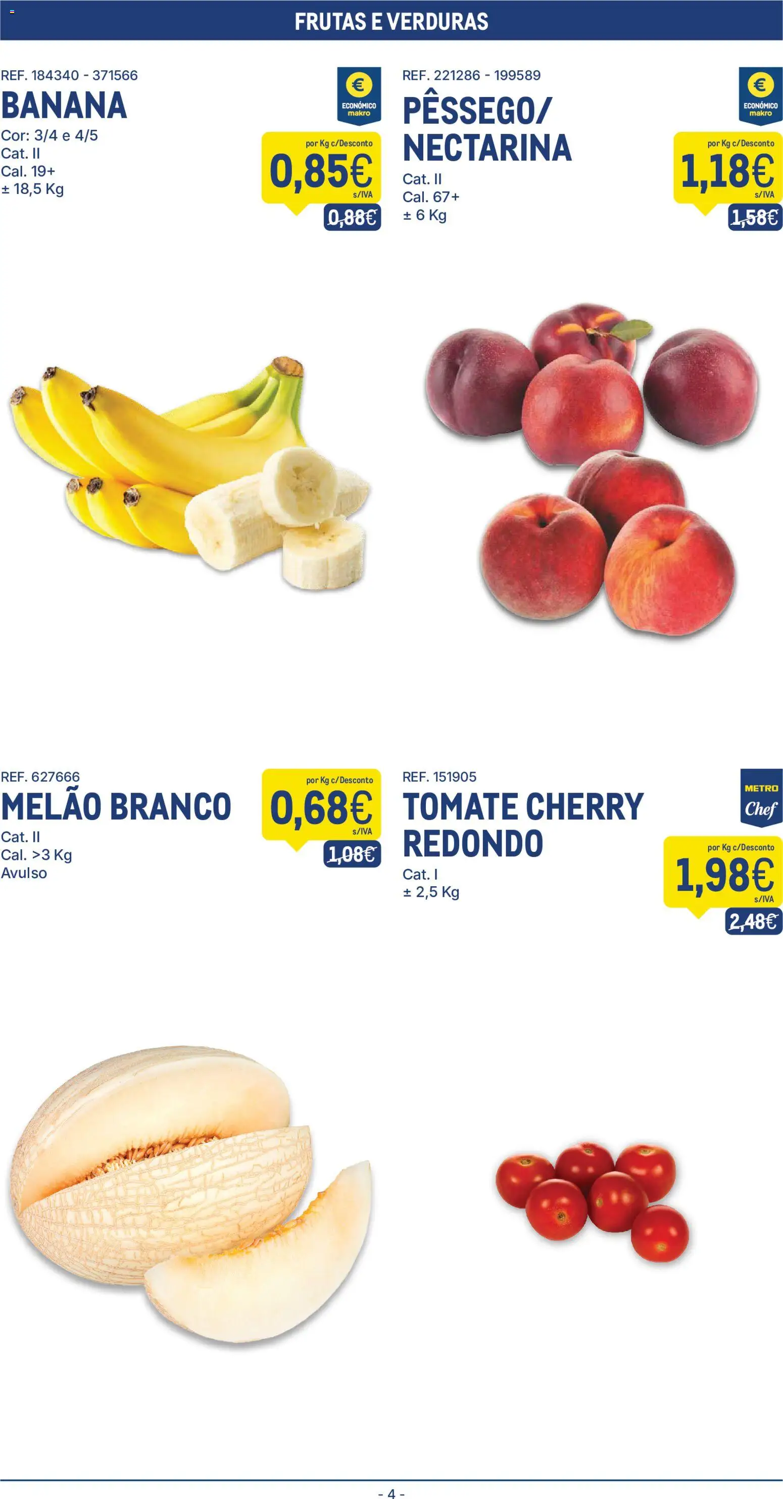 Makro folheto │ válido de 30/06/2026 | Página: 4 | Produtos: Banana, Tomate, Melão