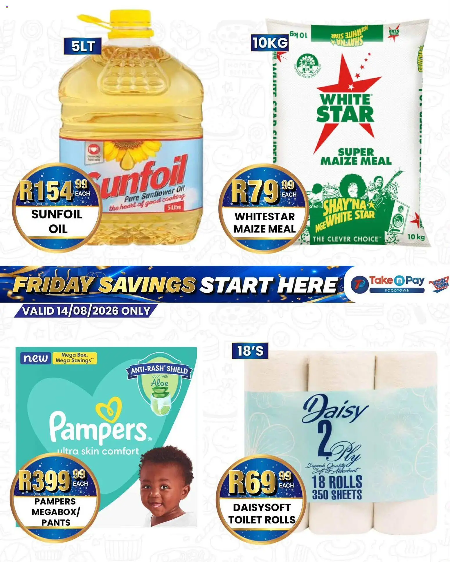New Take n Pay catalogue – valid from 14/08/2026 | Page: 4 | Products: Pants, Toilet, Maize meal, Lotion