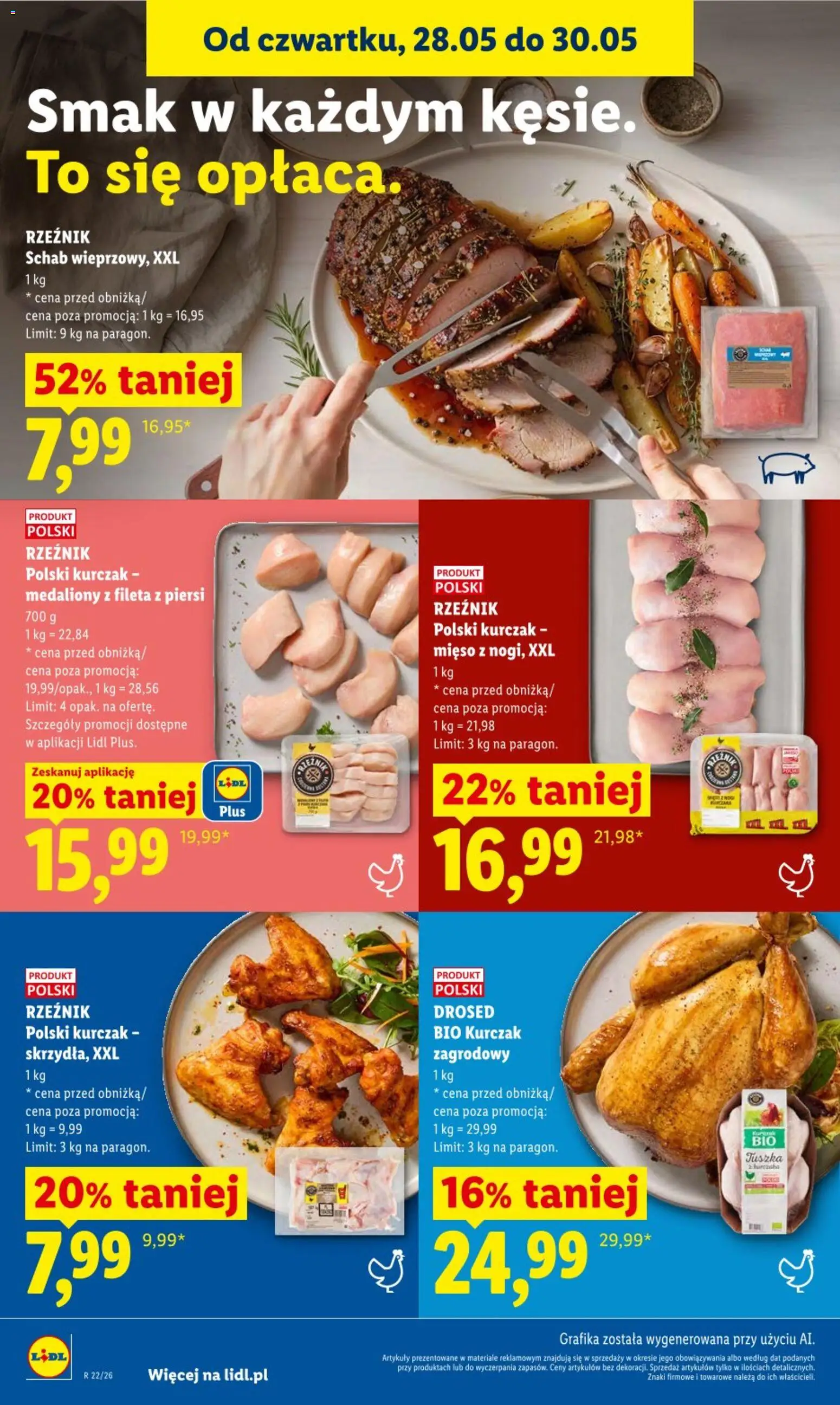 Lidl gazetka od 28.05.2026 | Strona: 44 | Produkty: Kurczak, Schab, Mięso, Kurczak zagrodowy