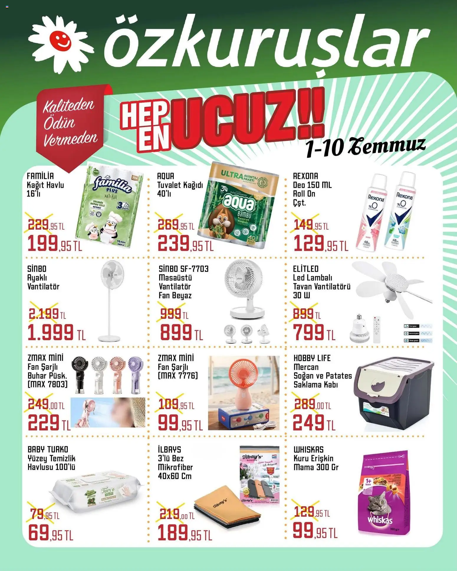 Özkuruşlar Katalog - 01 Temmuz 2026 tarihinden itibaren geçerlidir | Sayfa: 2 | Ürünler: Soğan, Kağıt havlu, Vantilatör, Fan