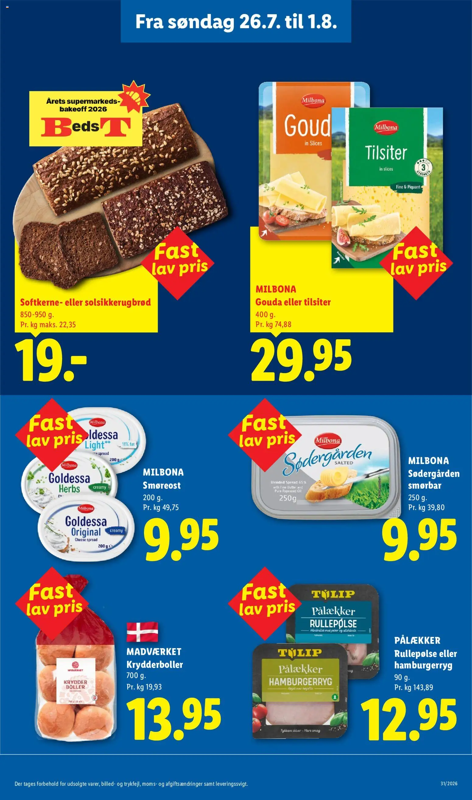 Lidl tilbudsavis – gyldig fra 26/07/2026 | Side: 18 | Produkter: Krydderboller, Peber, Smøreost, Hamburgerryg