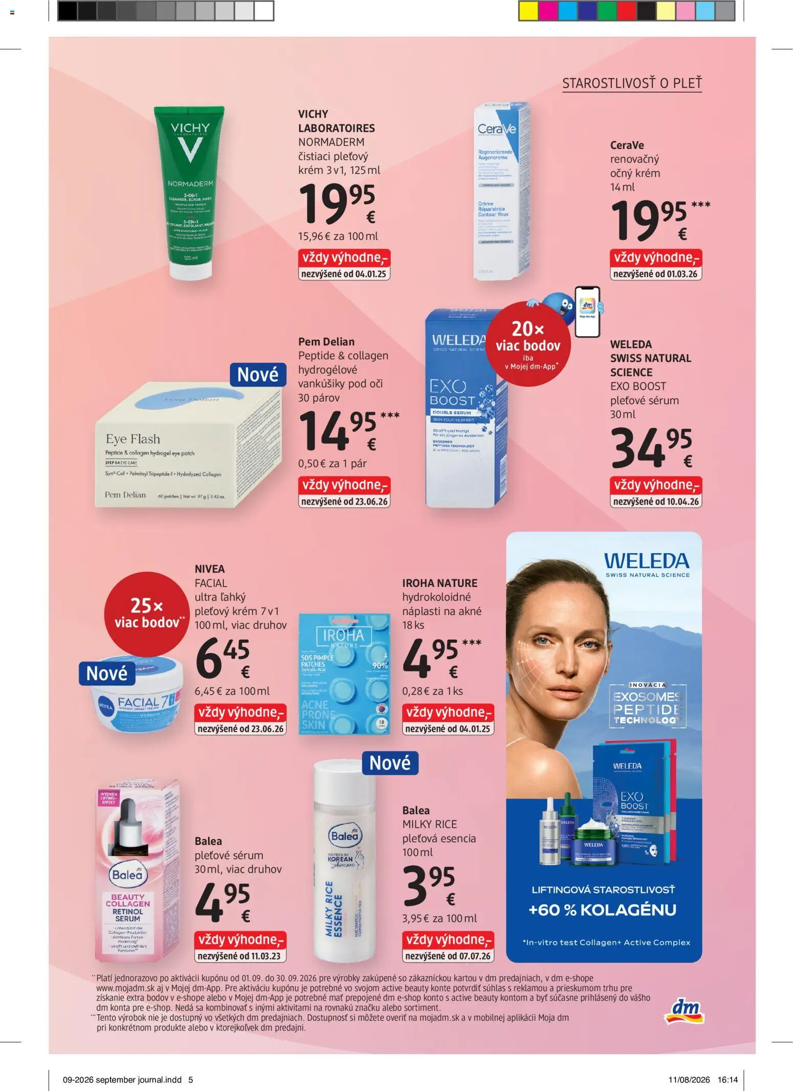 Nové dm drogerie akcie – leták je platný od 01.09.2026 | Strana: 5 | Produkty: Nivea, Vichy, Weleda, Krém
