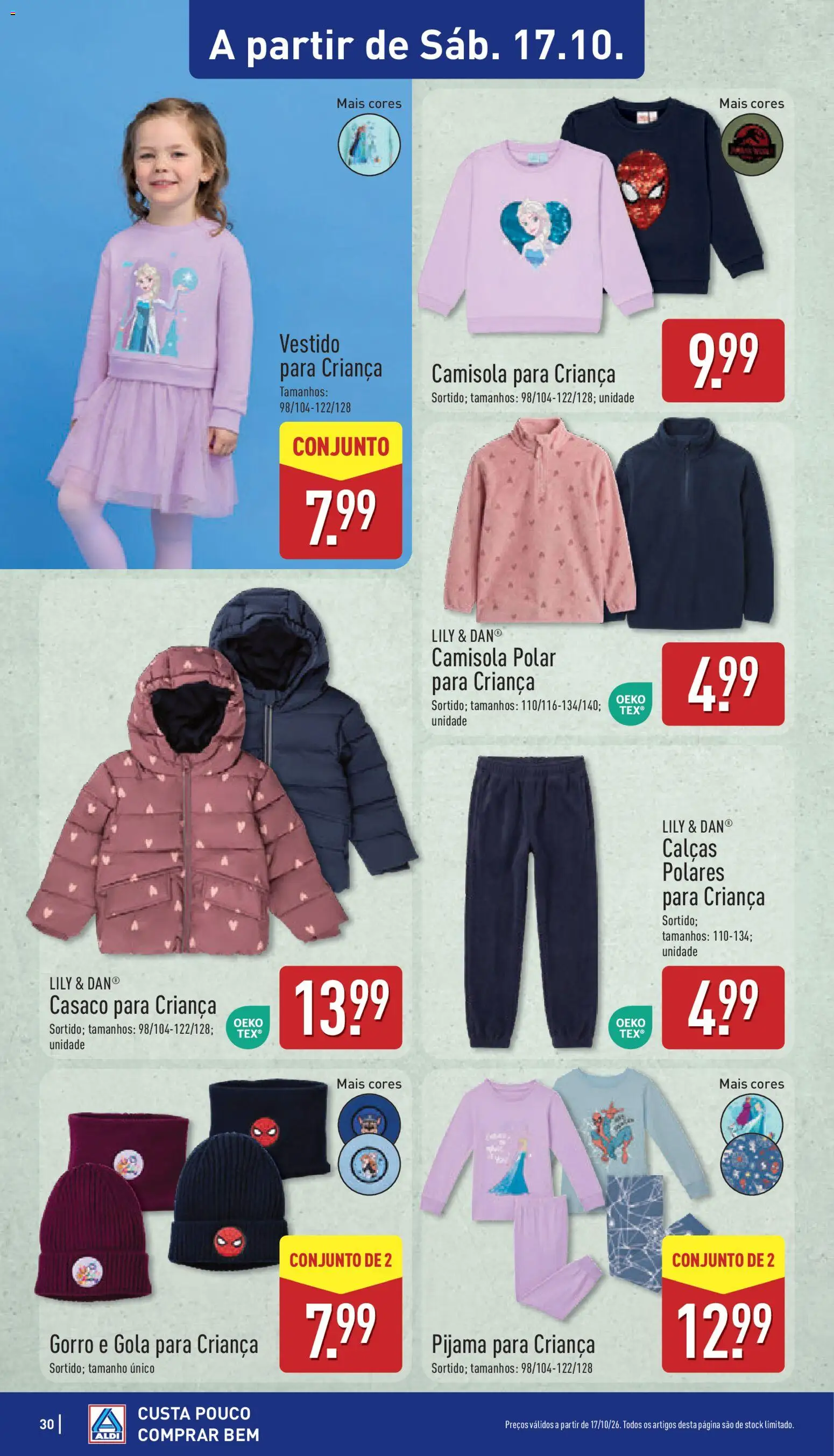 Aldi folheto │ válido de 12/10/2026 | Página: 30 | Produtos: Vestido, Sweatshirt, Pijama infantil, Pijama