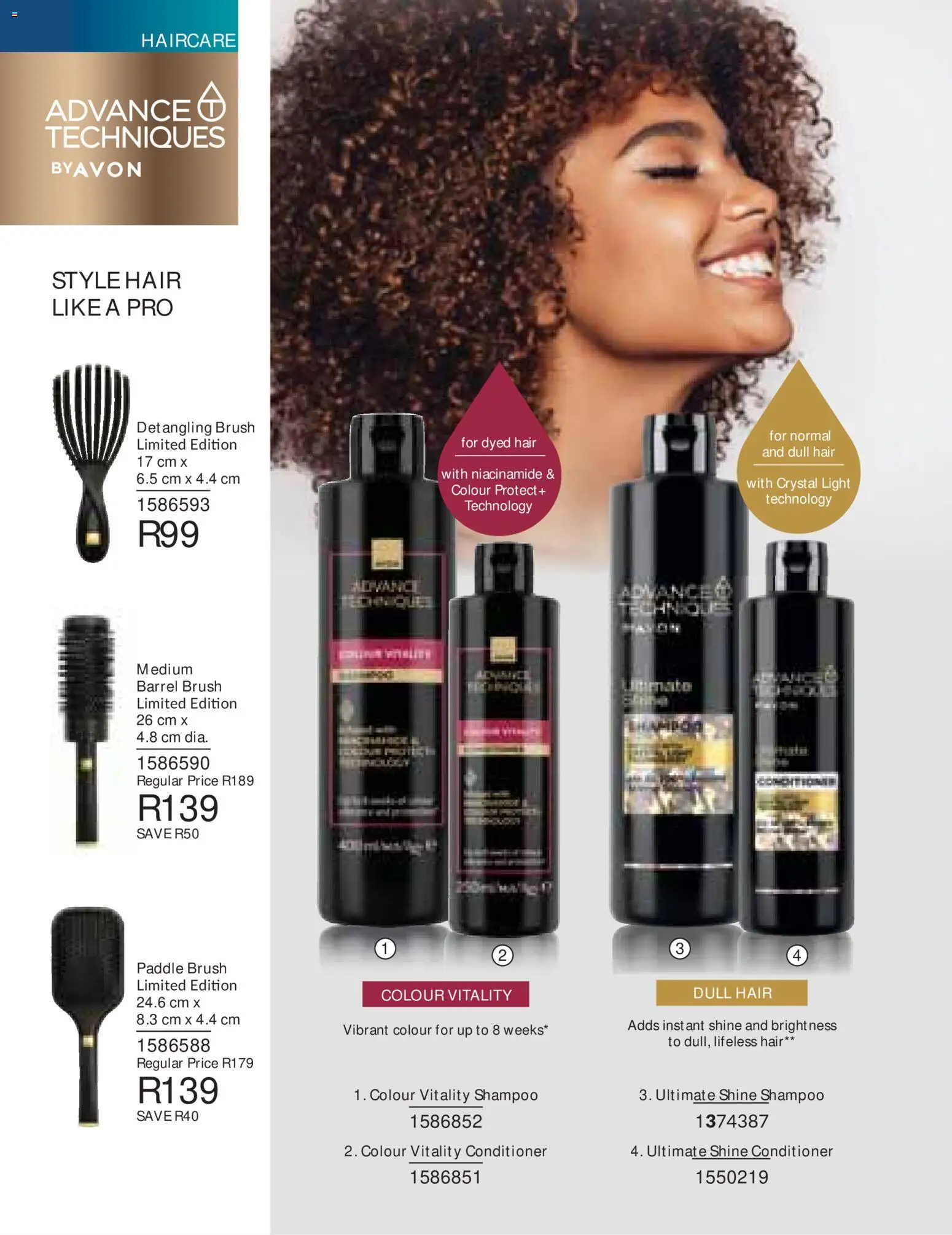 New Avon catalogue – valid from 01/07/2026 | Page: 160 | Products: Light, Brush, Shampoo, Conditioner