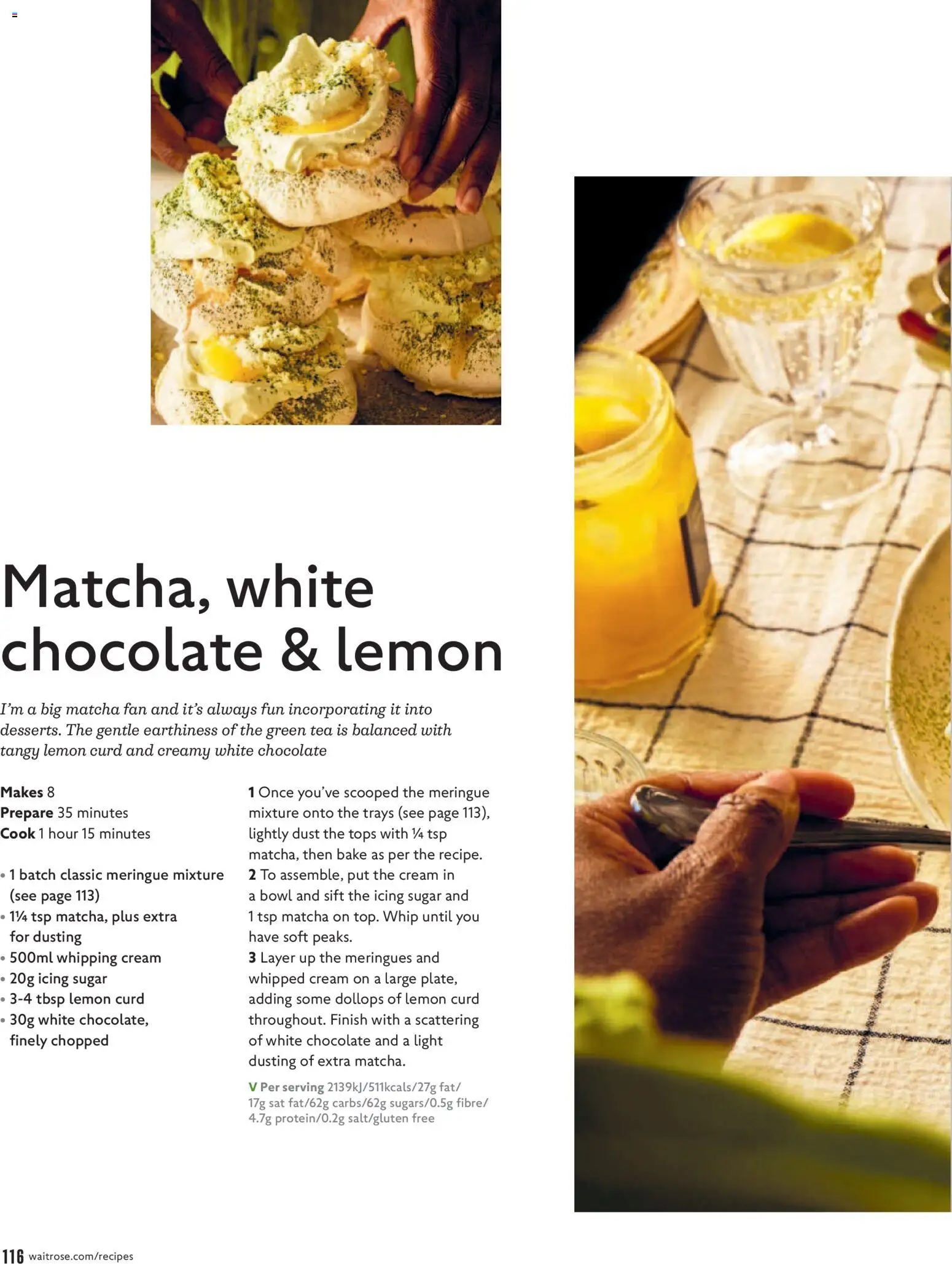 {H1} | Page: 116 | Products: Sugar, Whipped cream, Green tea, Lemon
