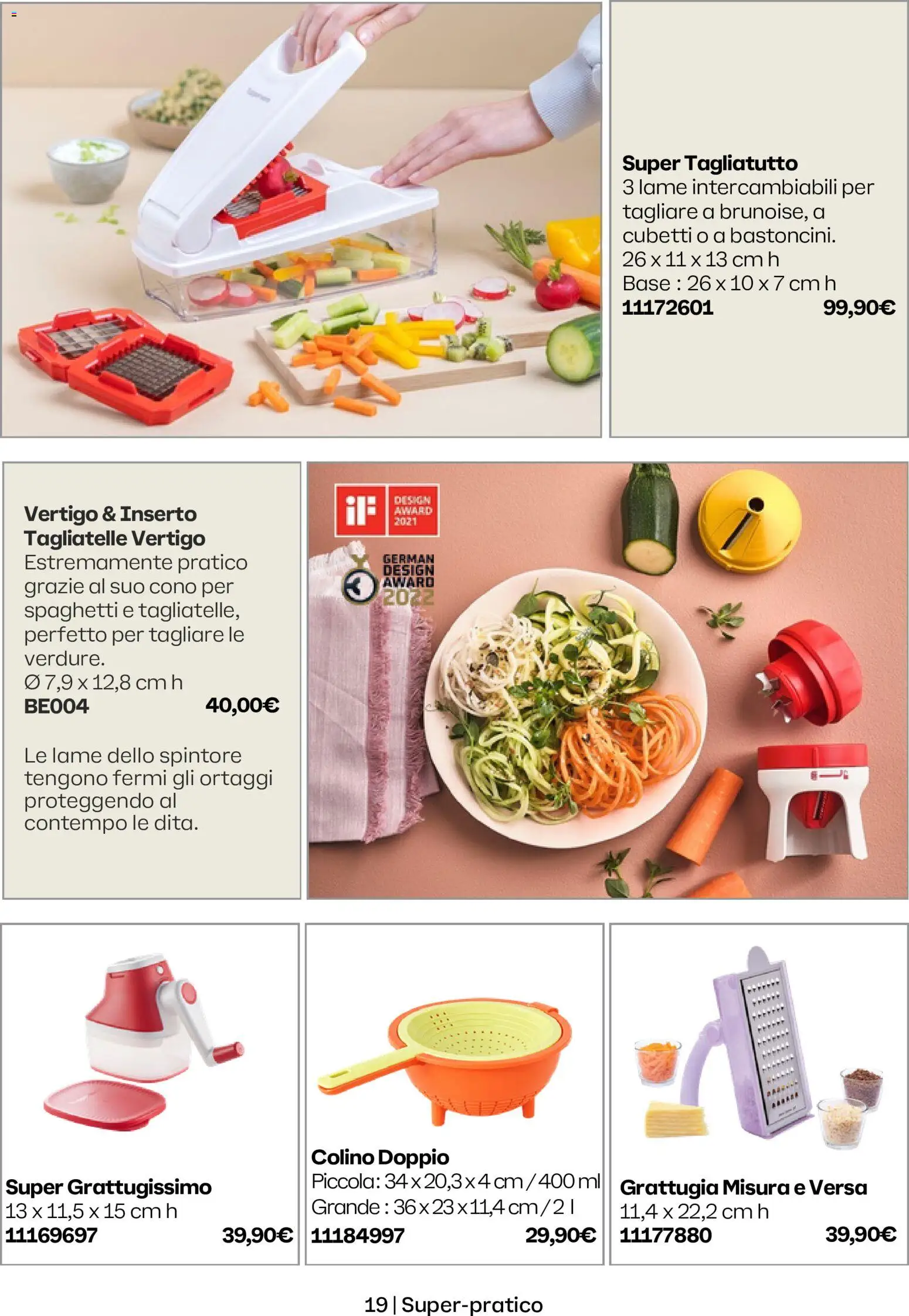 Volantino Tupperware del 01/10/2026 | Pagina: 19 | Prodotti: Grattugia, Tagliatelle, Ortaggi, Spaghetti