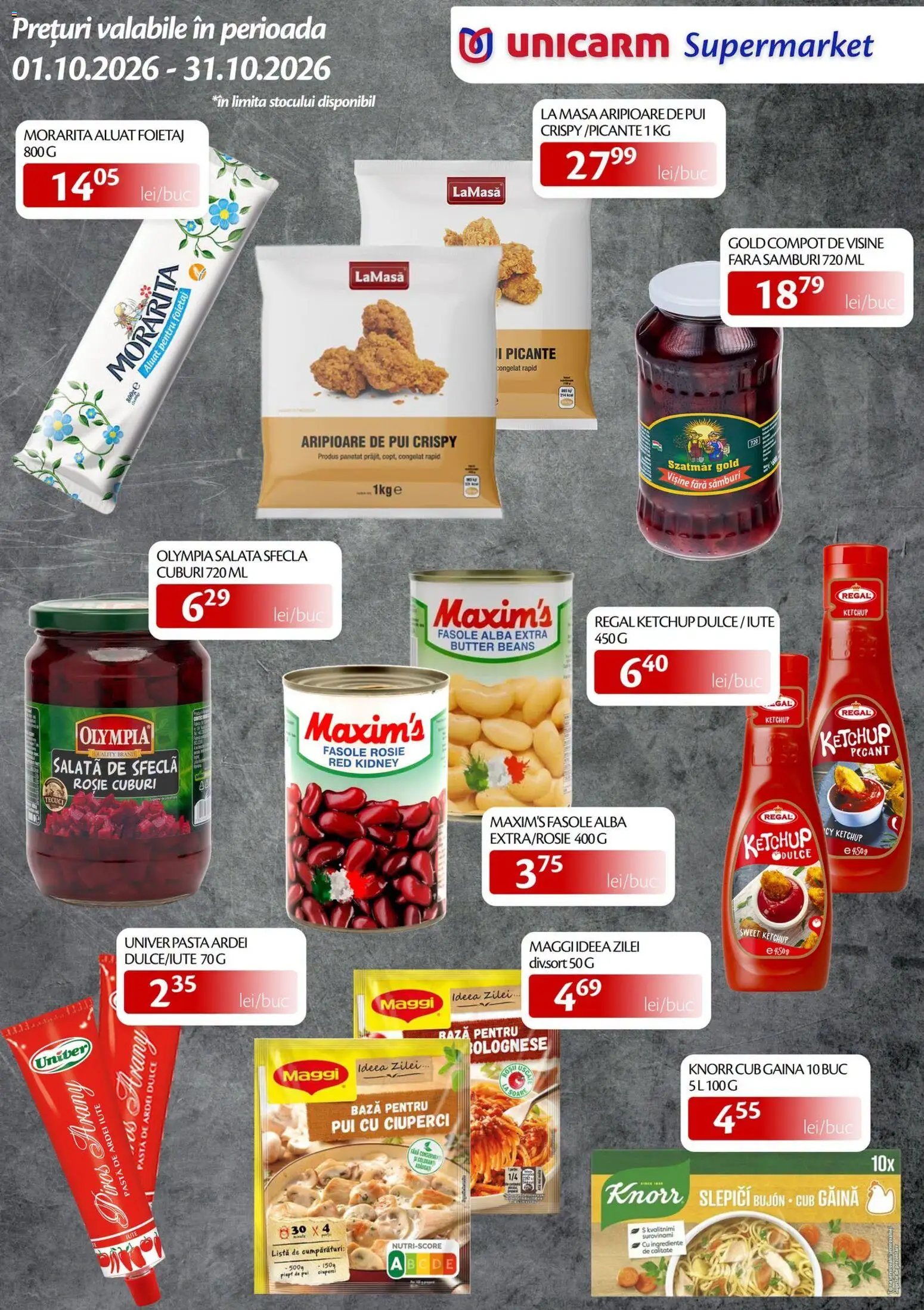 Noul catalog Unicarm – valabil de la 01.10.2026 | Pagină: 5 | Produse: Masă, Ardei iute, Compot, Ketchup