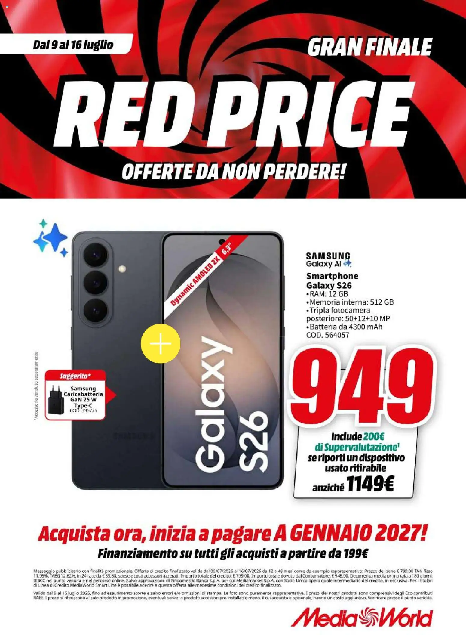 Volantino Media World del 09/07/2026 | Pagina: 29 | Prodotti: Samsung Galaxy, Smartphone, Fotocamera, Samsung