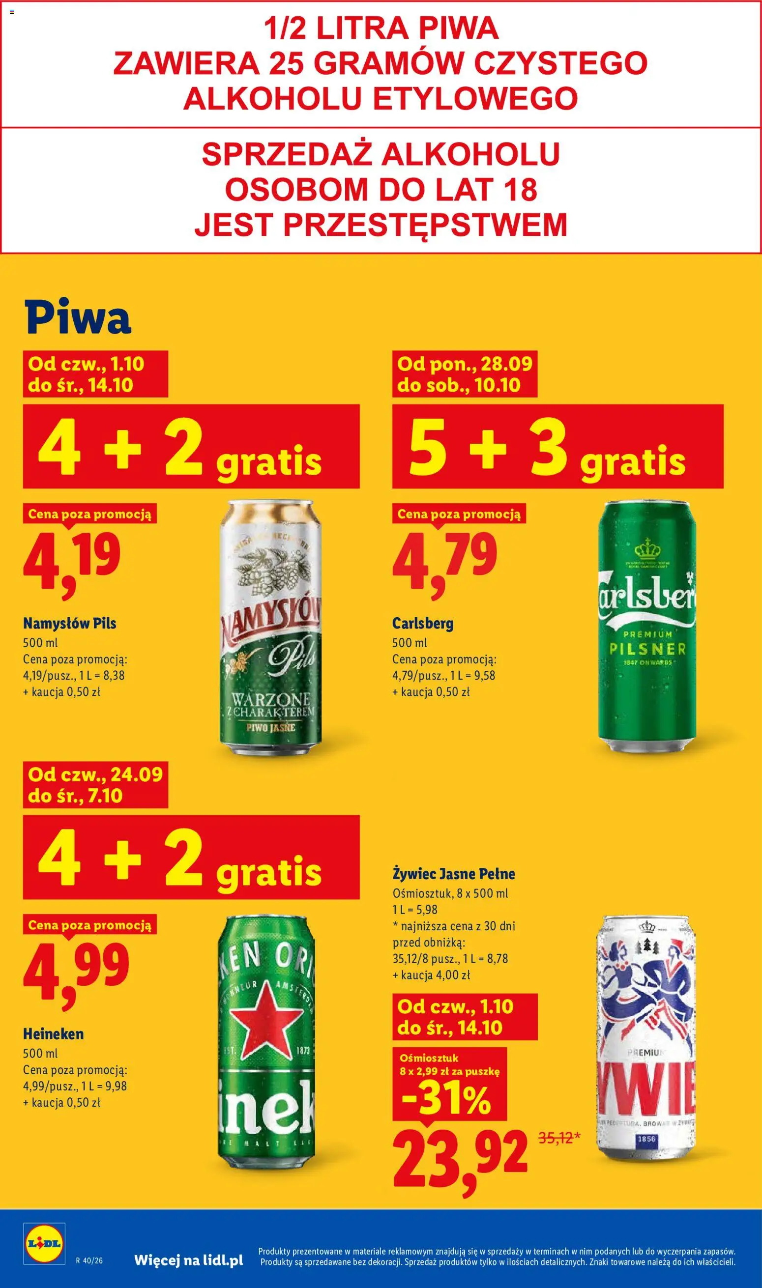 Lidl Polsko leták od 01.10.2026 | Strana: 84 | Produkty: Heineken, Pilsner