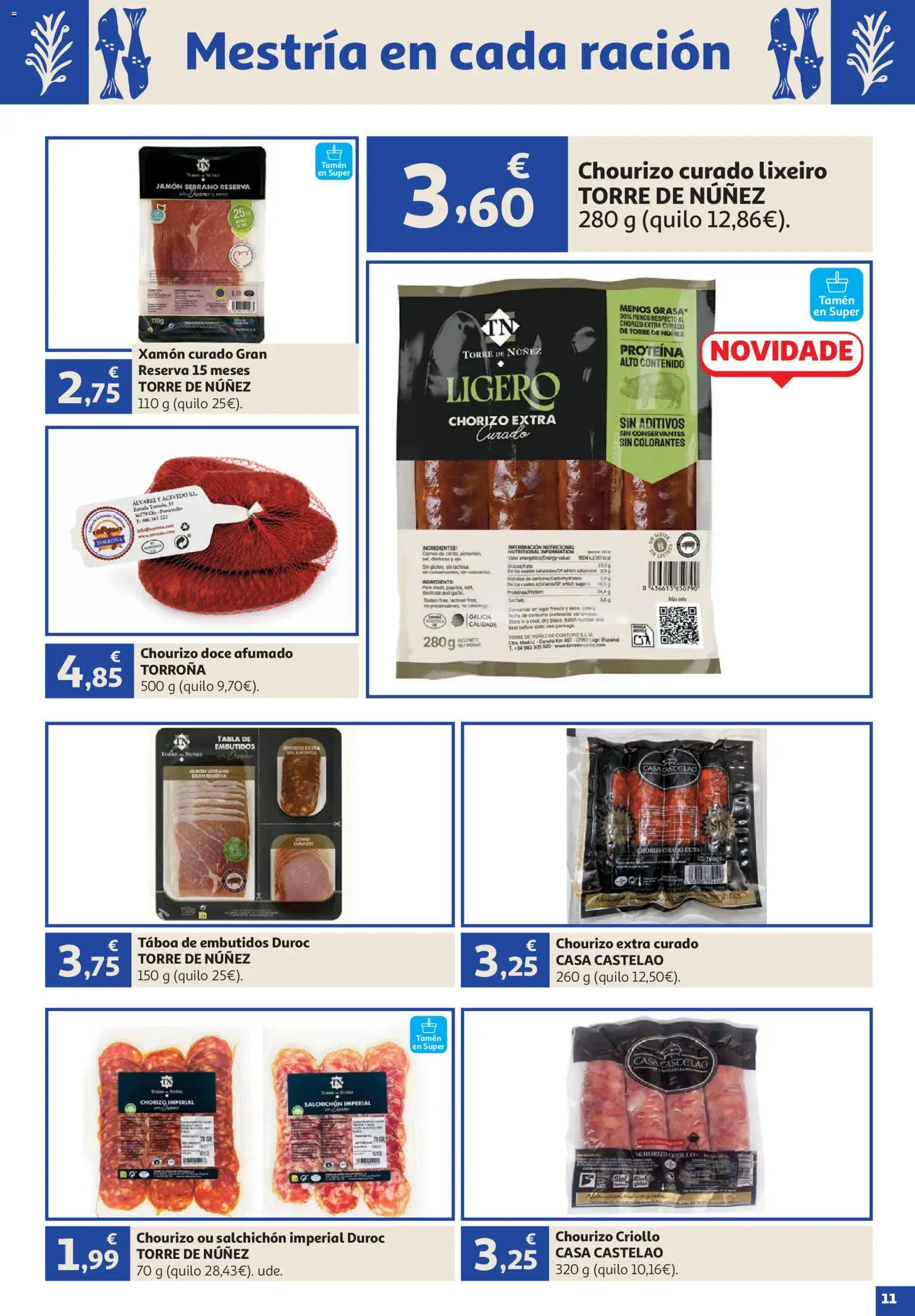 Alcampo Vive Galicia │ válido desde el 23/07/2026 | Página: 11 | Productos: Jamón serrano, Κρεμάστρα, Jamón, Νυχτικό