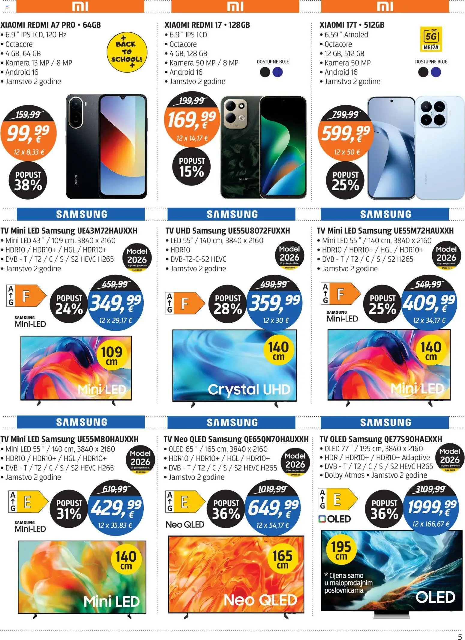 Centar Tehnike katalog | vrijedi od 31.08.2026 | Stranica: 5 | Proizvodi: Led, Tv, Xiaomi