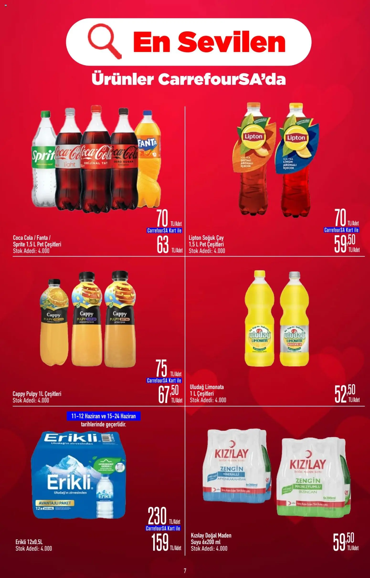 CarrefourSA Katalog - 11.06.2026 tarihinden itibaren geçerlidir | Sayfa: 7 | Ürünler: Soğuk çay, Fanta, Sprite, Ice tea
