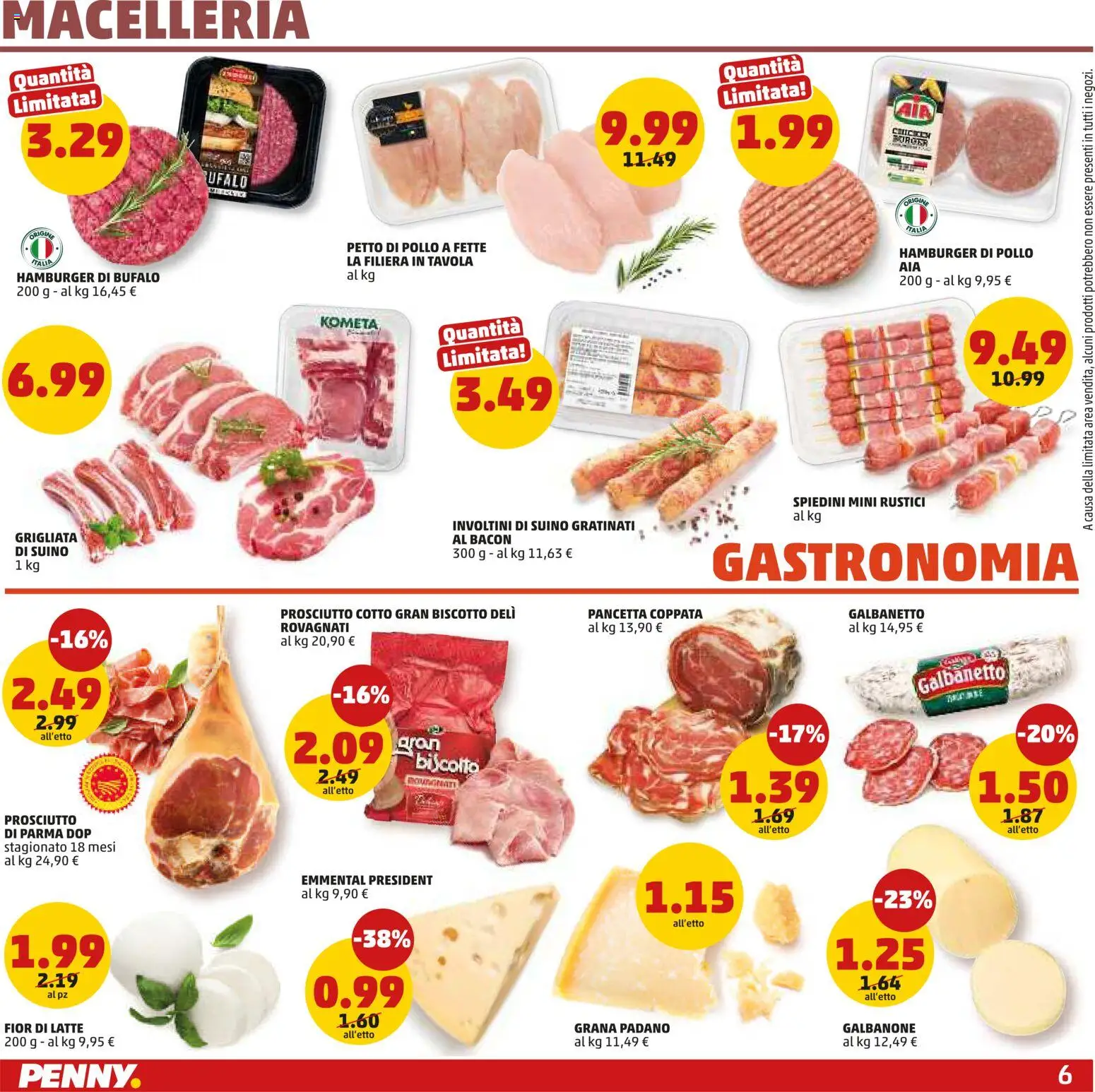 Volantino PENNY del 21.05.2026 | Pagina: 6 | Prodotti: Petto di Pollo, Prosciutto Cotto, Rustici, Bufalo