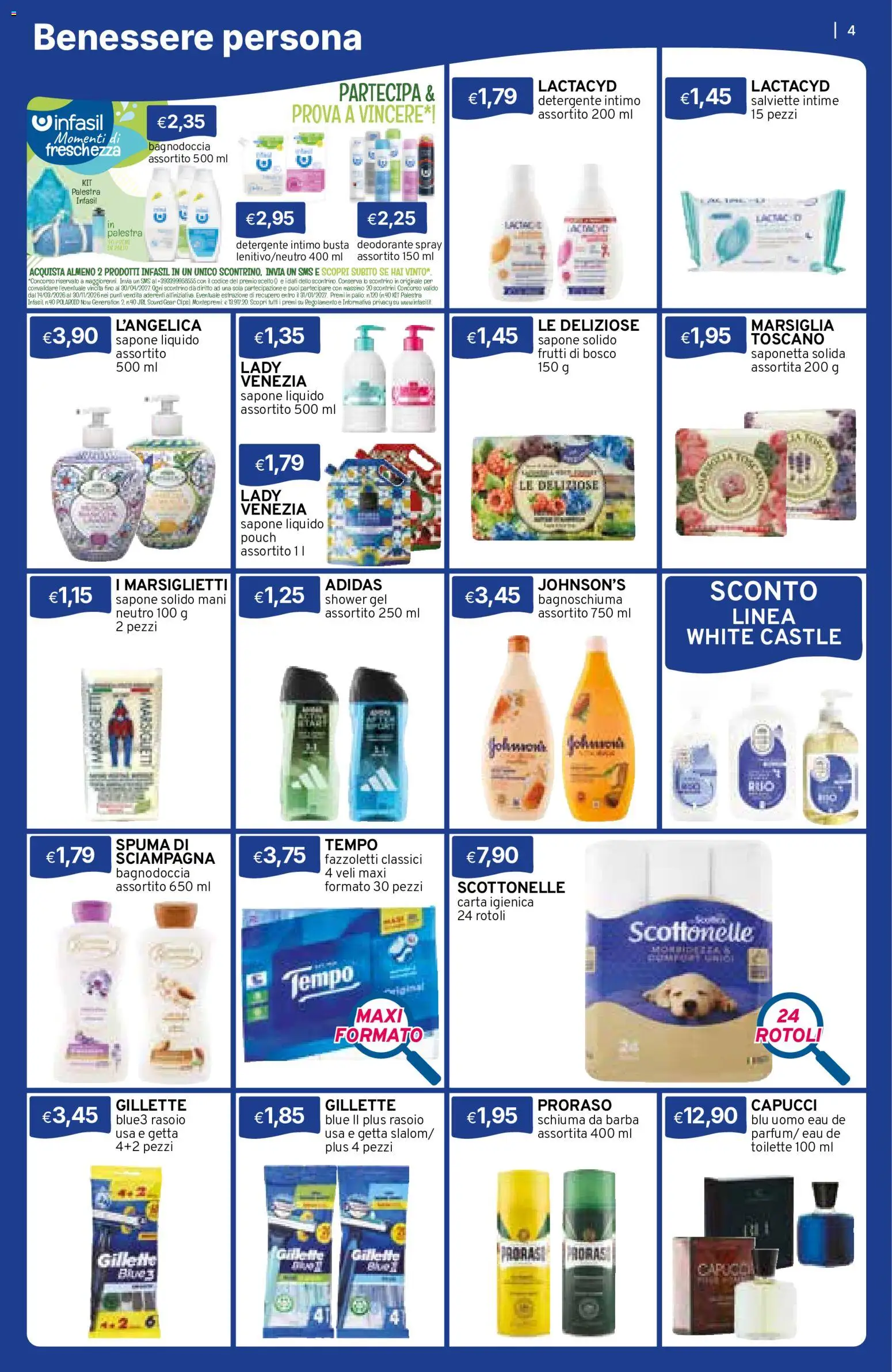 Volantino Sirene Blu del 01/10/2026 | Pagina: 4 | Prodotti: Schiuma, Frutti di bosco, Rasoio, Sapone