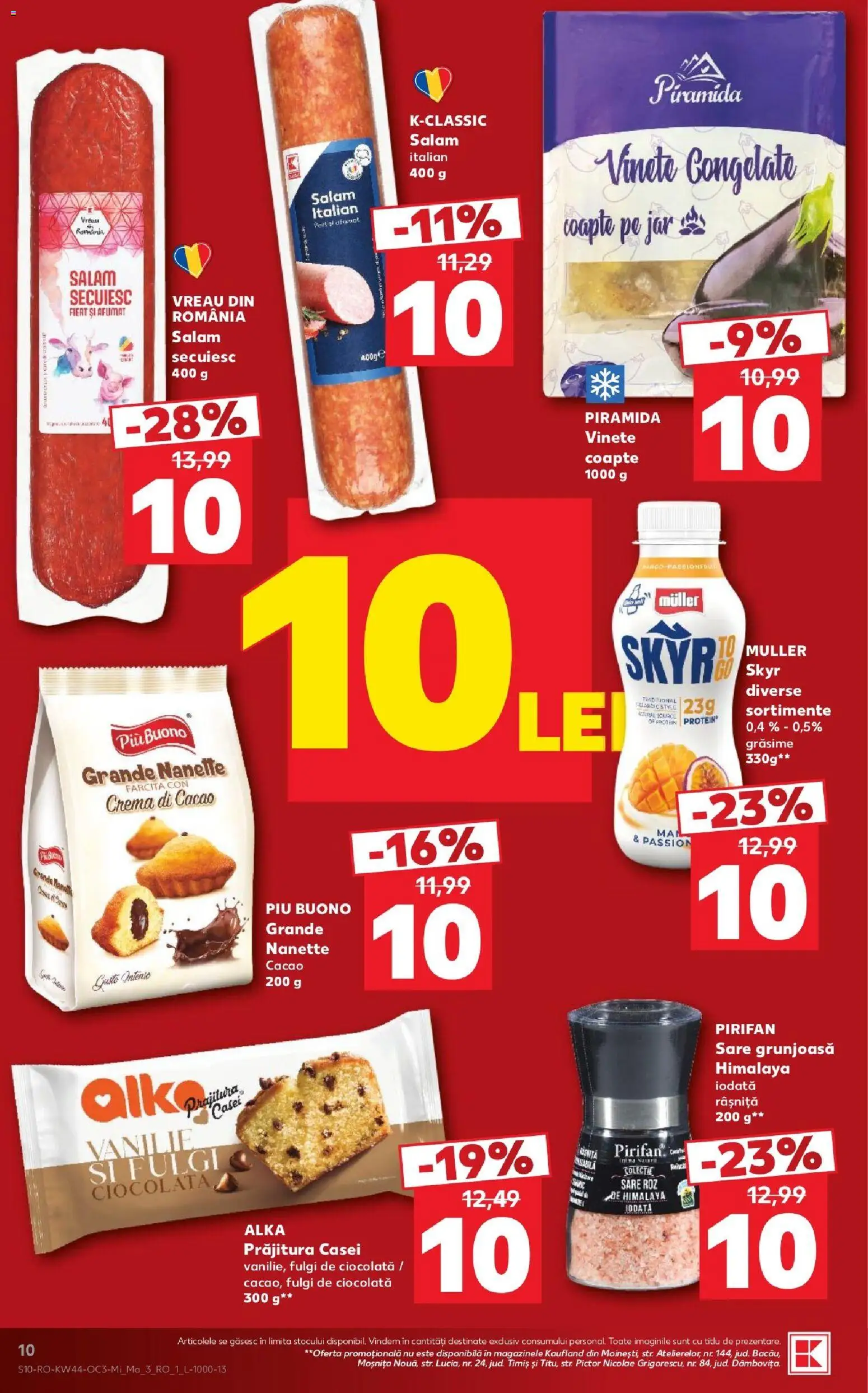 Kaufland RO akciós ujság - amely érvényes a következő dátumtól: 2026.10.28. | Oldal: 10 | Termékek: Jar, Müller, Skyr