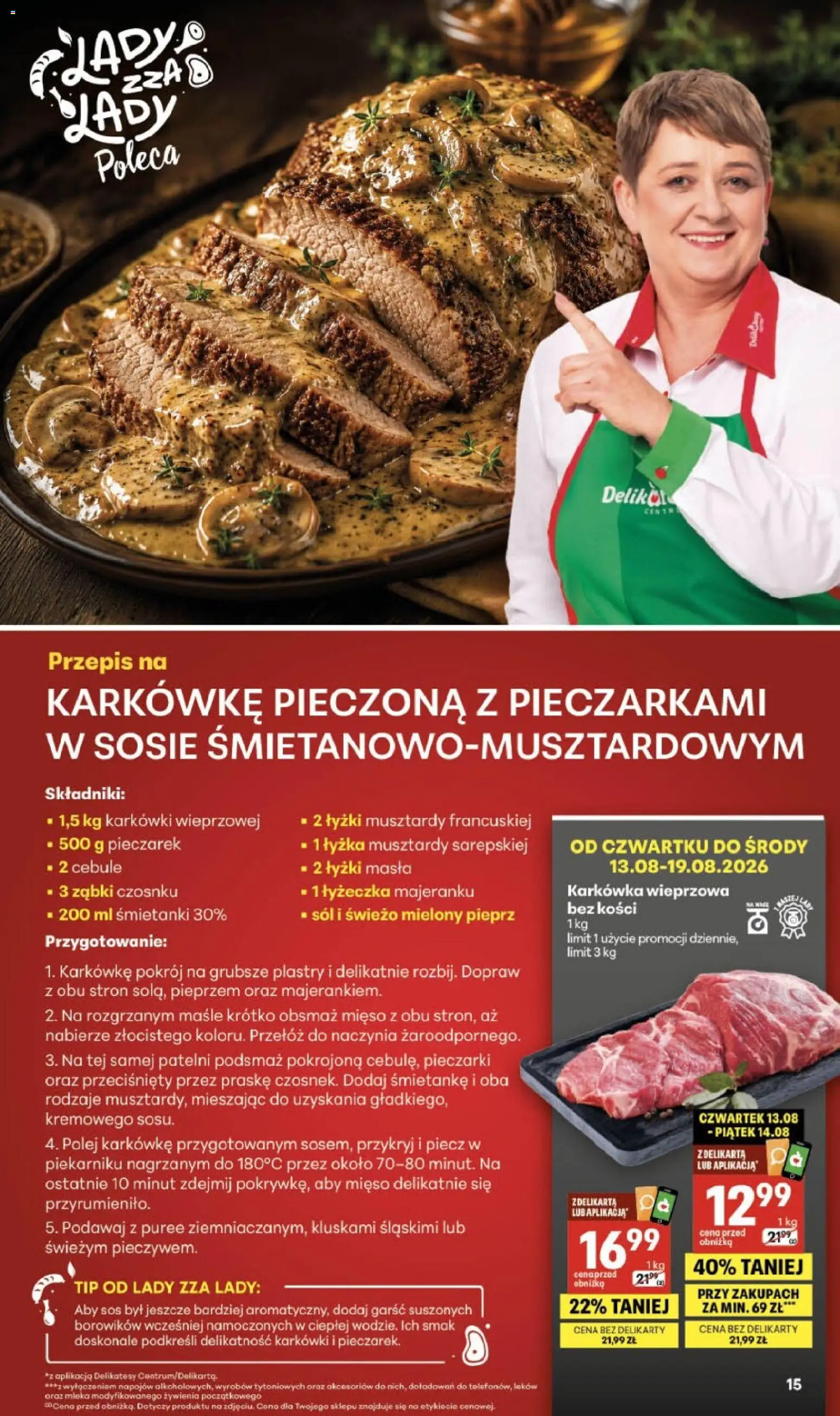Delikatesy Centrum gazetka od 13.08.2026 | Strona: 15 | Produkty: Delikatesy, Mleko, Cebule, Pieprz