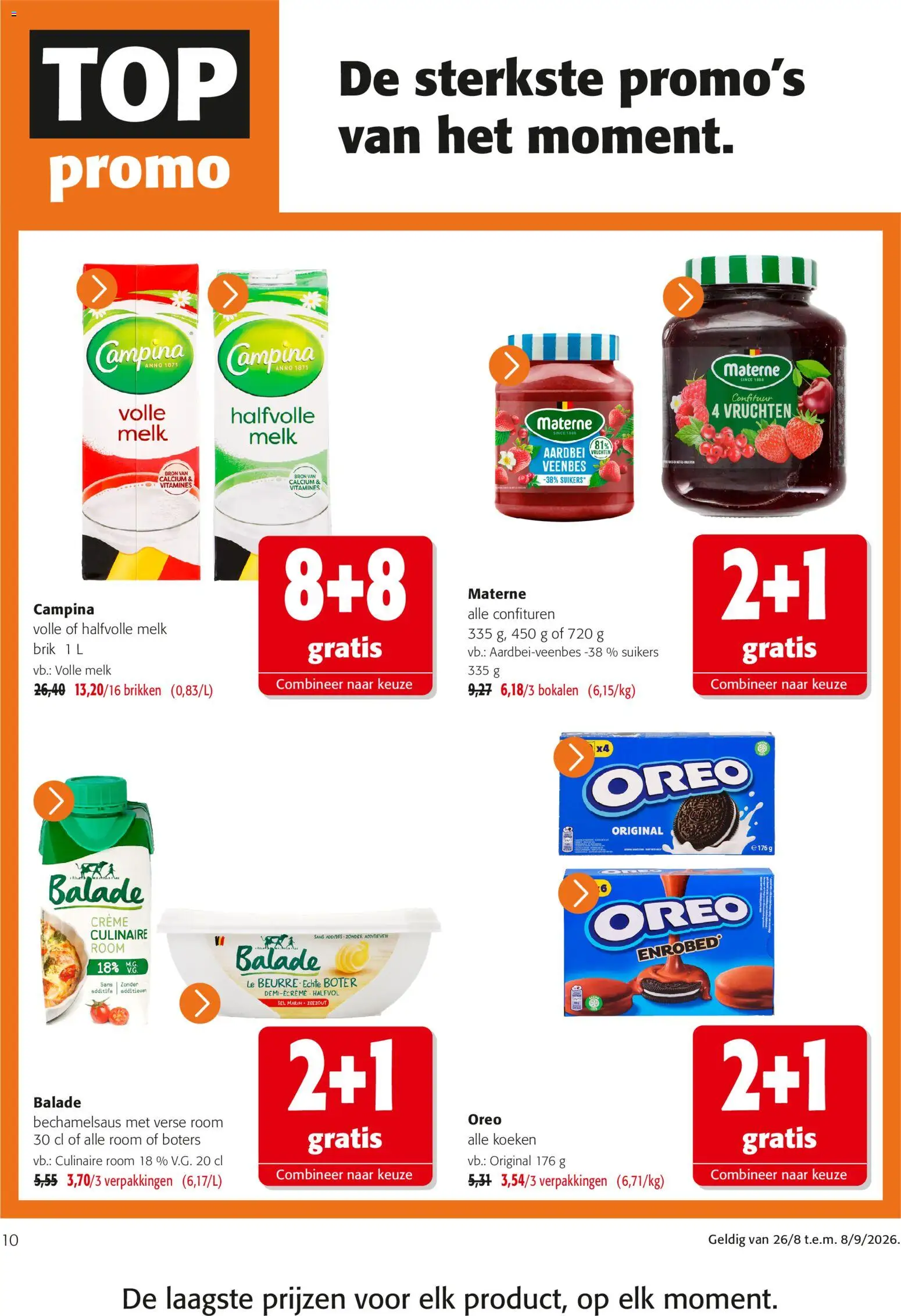 {H1} | Pagina: 10 | Producten: Halfvolle Melk, Oreo, Aardbei, Melk