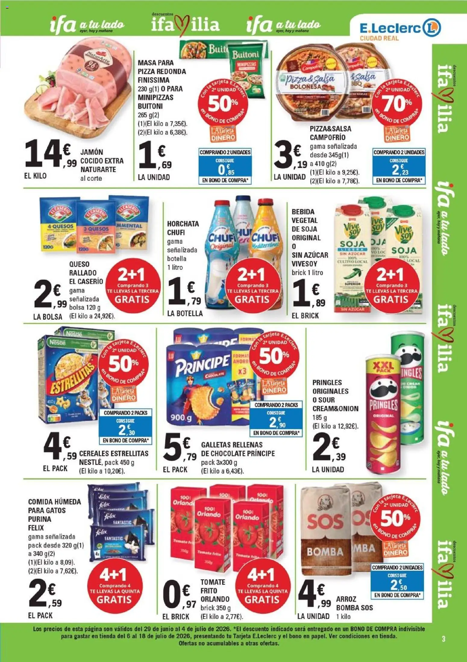 E.Leclerc Ciudad Real │ válido desde el 29/06/2026 | Página: 3 | Productos: Queso, Chocolate, Galletas, Galletas rellenas