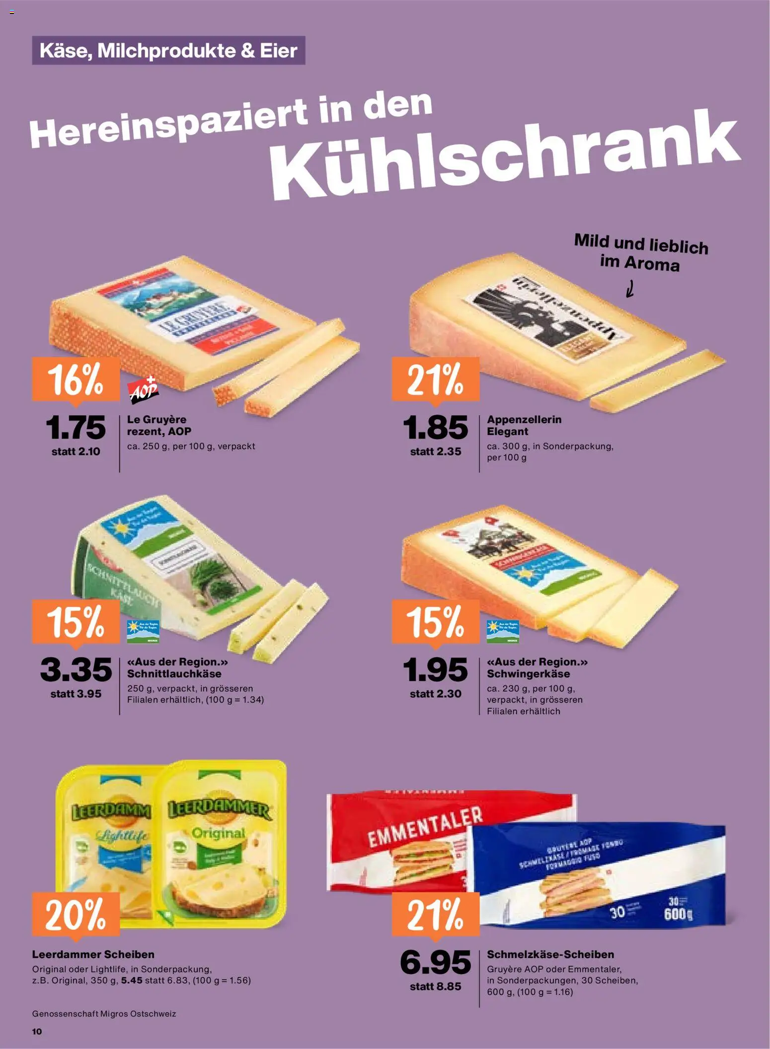 Migros aktionen – gültig ab 11.06.2026 | Seite: 10 | Produkte: Eier, Kühlschrank