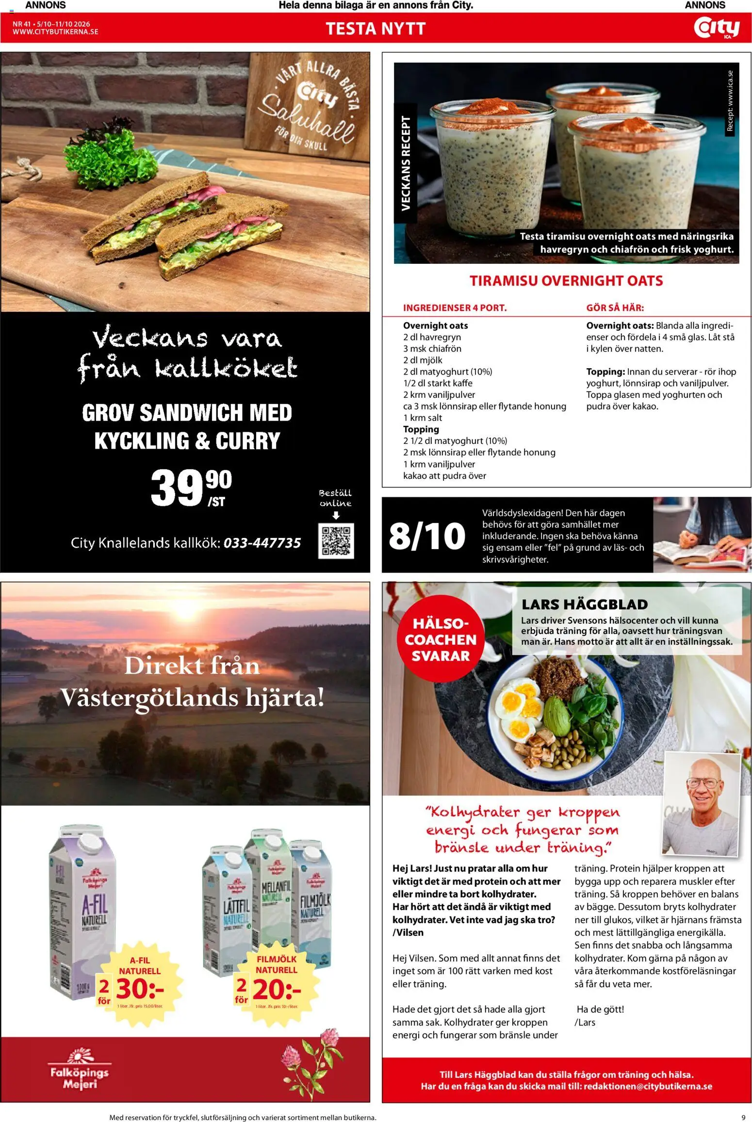 ICA Kvantum reklamblad aktuell från 05/10/2026 | Sida: 9 | Produkter: Mjölk, Kakao, Rör, Protein
