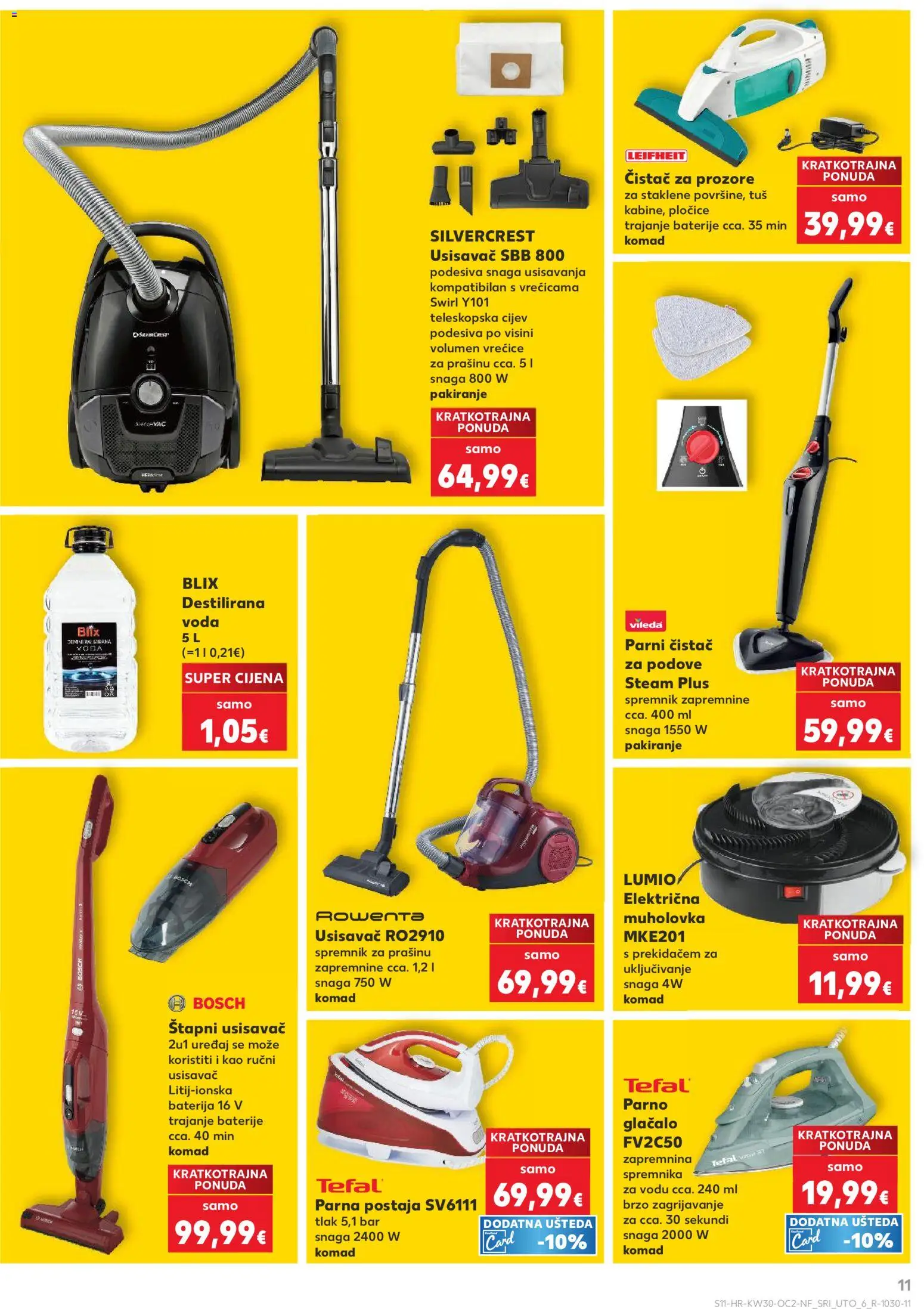Kaufland katalog | vrijedi od 22.07.2026 | Stranica: 11 | Proizvodi: Usisavač, Parna postaja, Voda, Parni čistač