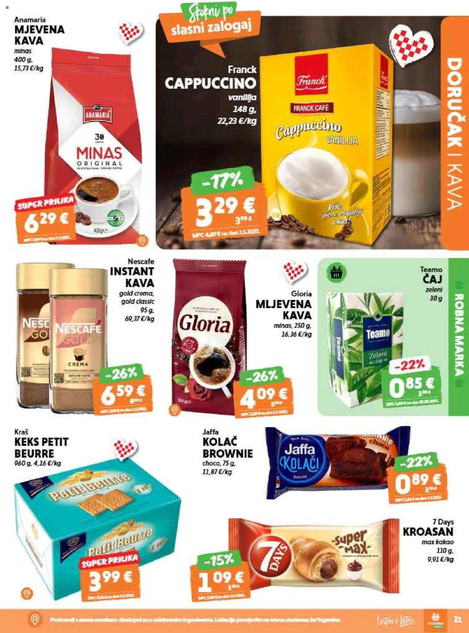 Studenac katalog | vrijedi od 20.05.2026 | Stranica: 21 | Proizvodi: Nescafe, Kava, Kakao, Kroasan