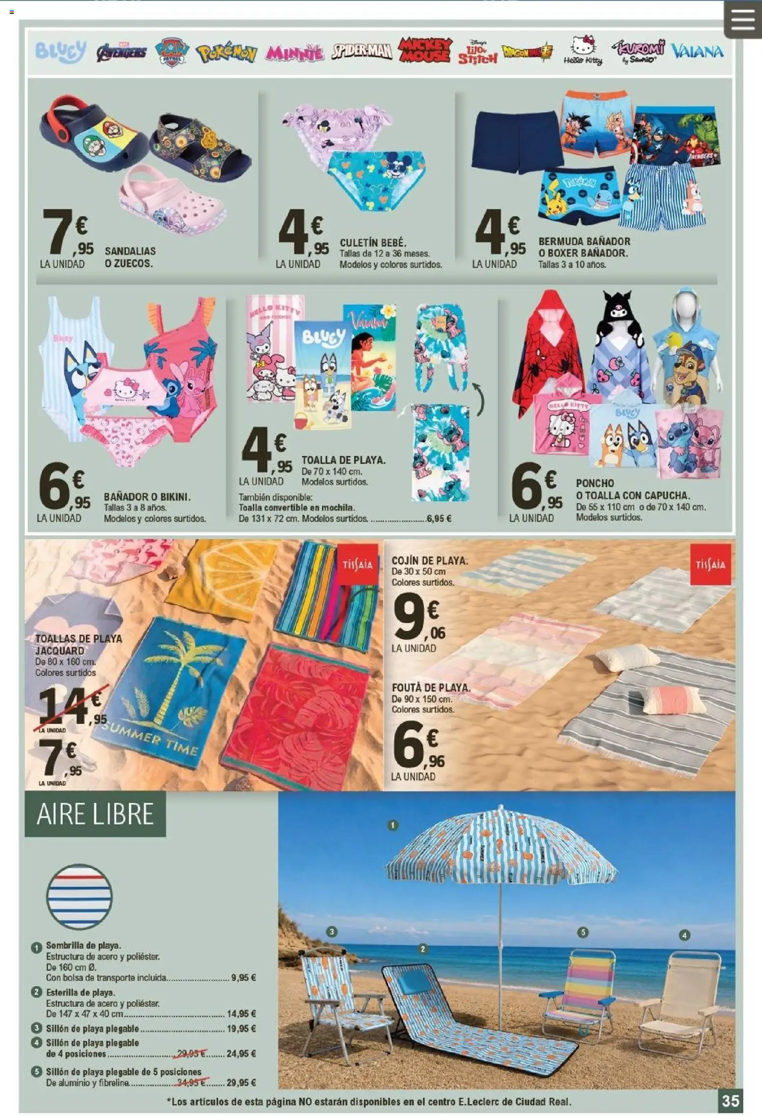 E.Leclerc folleto │ válido desde el 17.06.2026 | Página: 35 | Productos: Sandalias, Bolsa, Cojín, Sillón