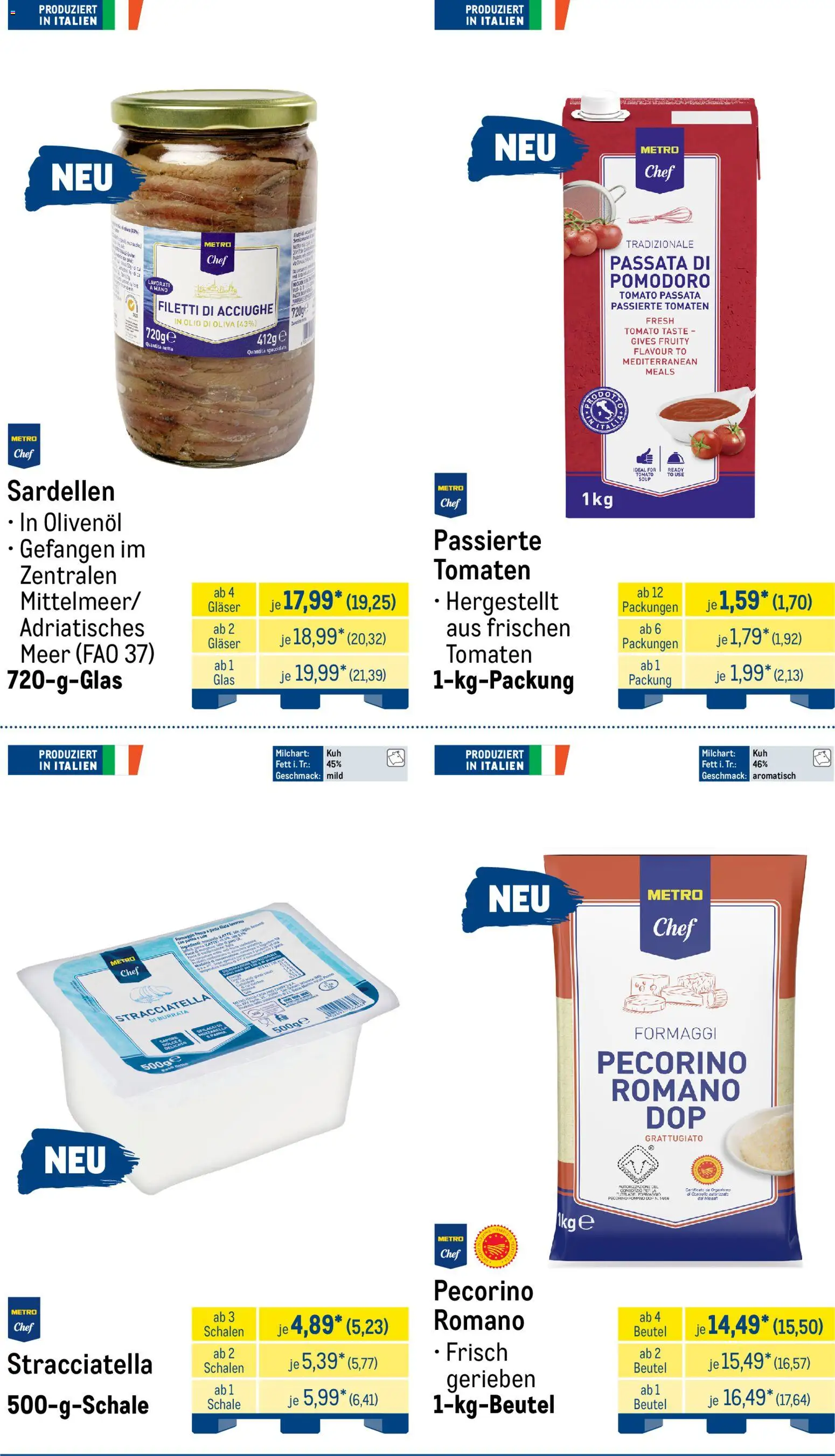 Metro Monats-Menü – gültig ab 01.07.2026 | Seite: 3 | Produkte: Olivenol, Tomaten, Burrata, Pasta