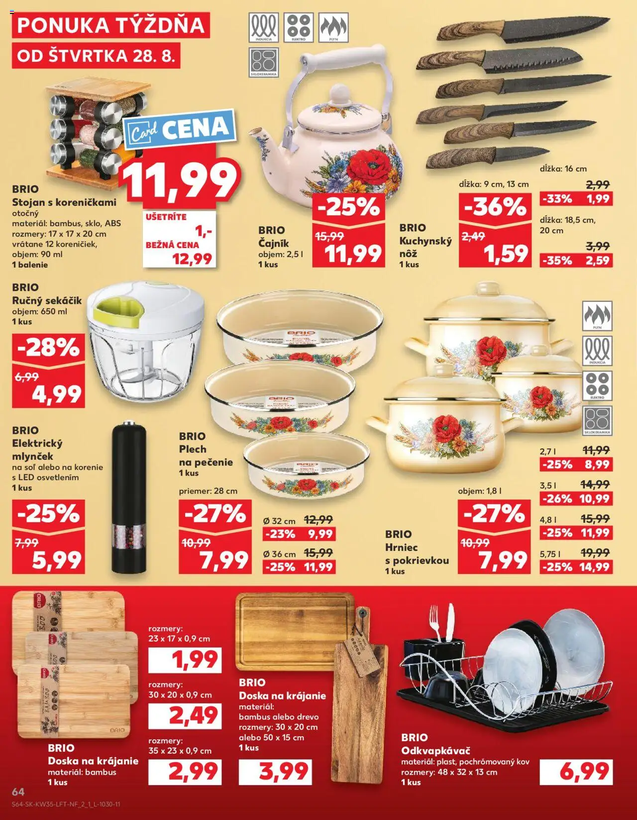 Nové Kaufland akcie – leták je platný od 28.08.2025 | Strana: 64 | Produkty: Indukcia, Led, Korenie, Mlynček