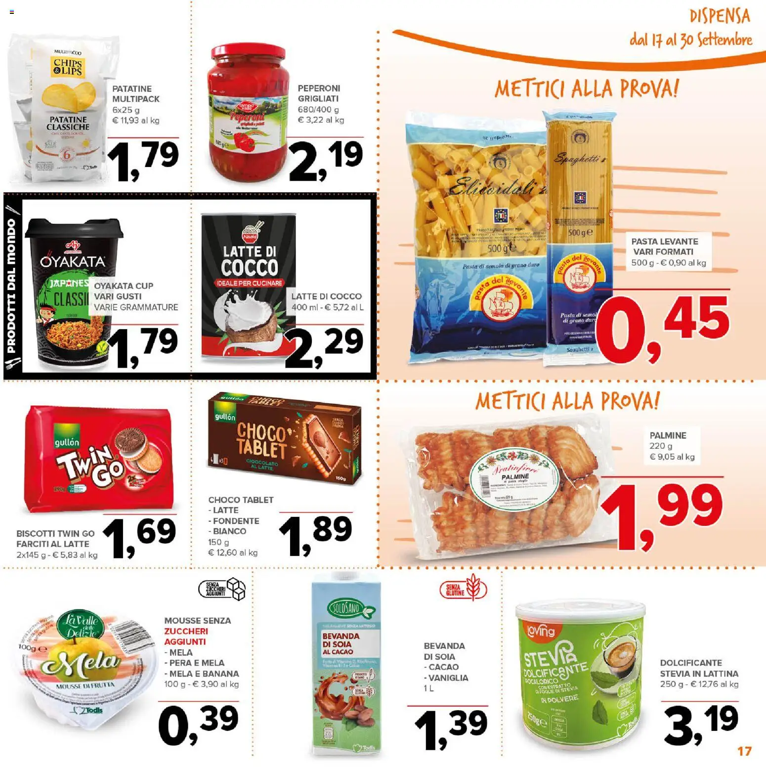 Volantino Todis del 17/09/2026 | Pagina: 17 | Prodotti: Biscotti, Frutta, Tablet, Cacao