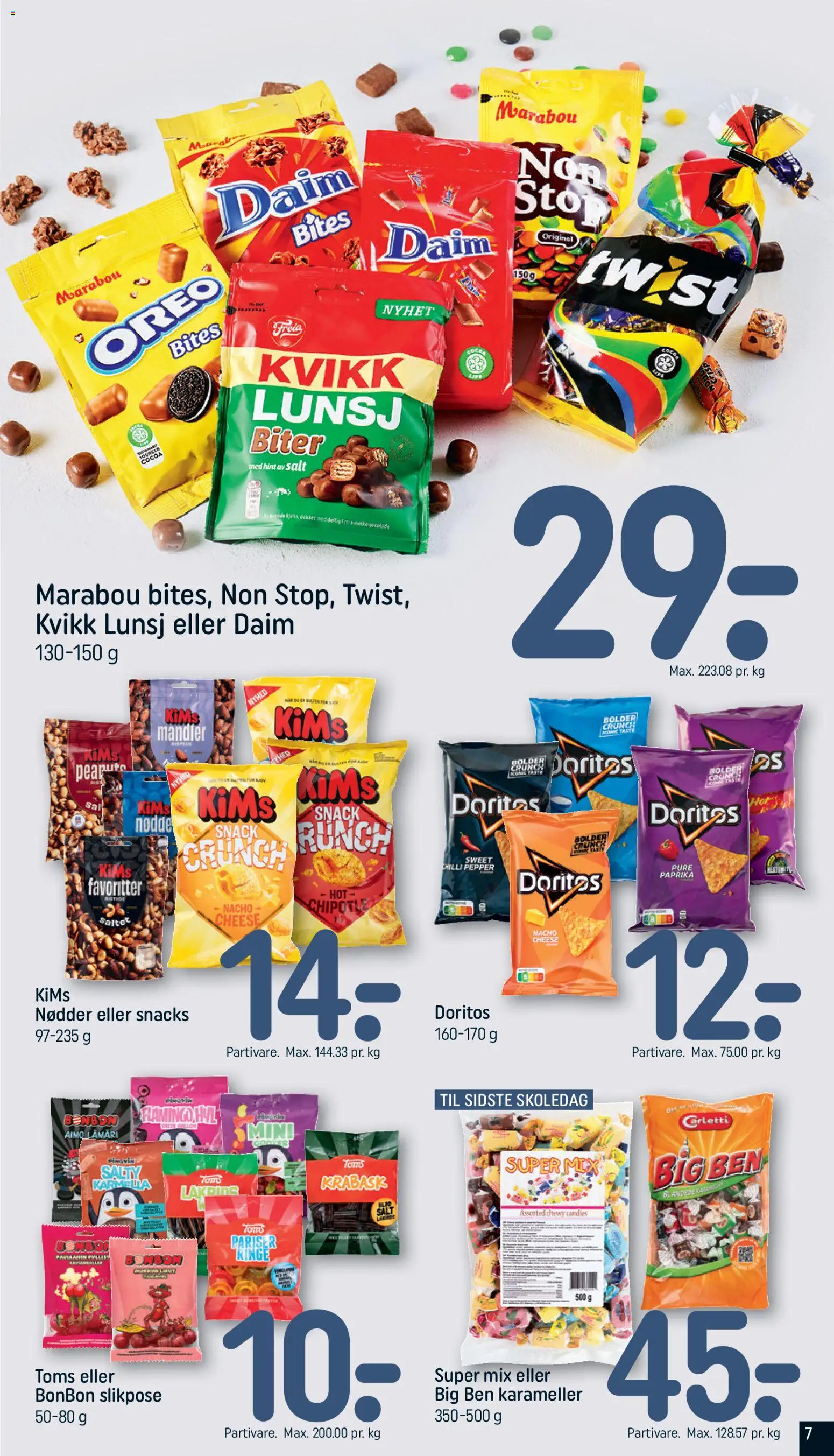Rema 1000 tilbudsavis – gyldig fra 10.05.2026 | Side: 7 | Produkter: Nødder, Mandler, Karameller, Oreo