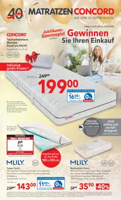 Matratzen Concord Prospekt ab 26.08.2026 gültig