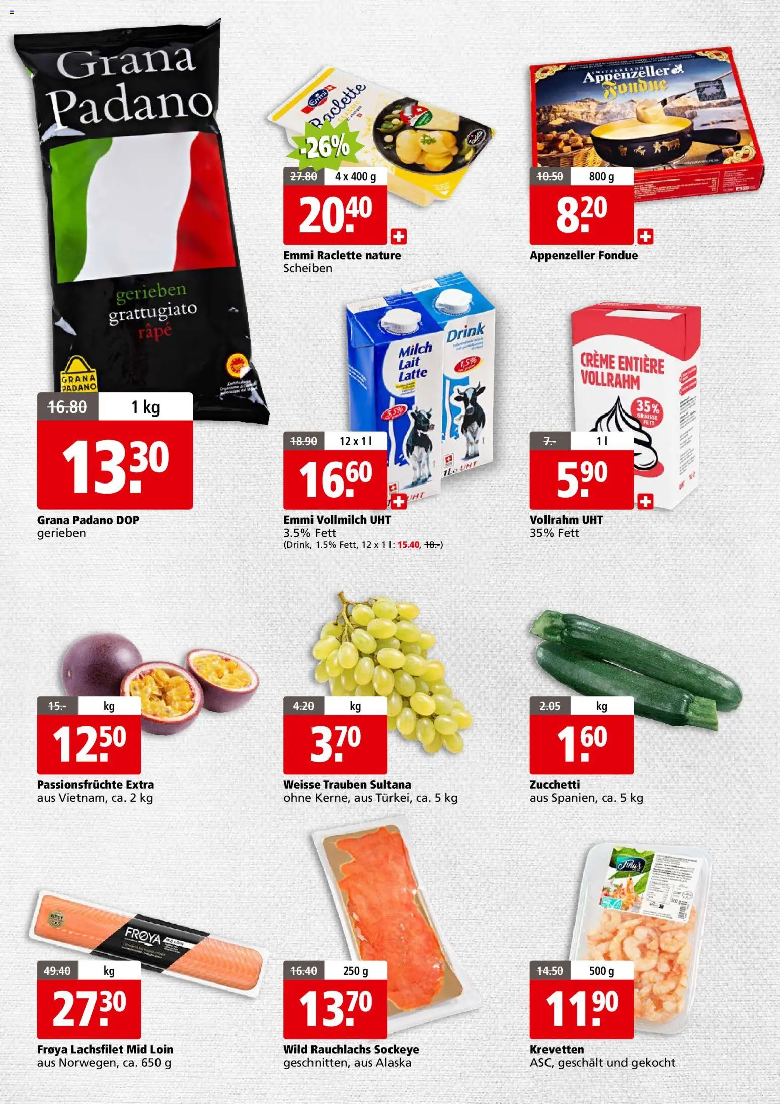 Aligro aktionen Business Schlieren, Gossau SG, Frauenfeld, Rapperswil-Jona, Sargans, Bern – gültig ab 19.10.2026 | Seite: 2 | Produkte: Milch, Raclette, Fondue, Creme