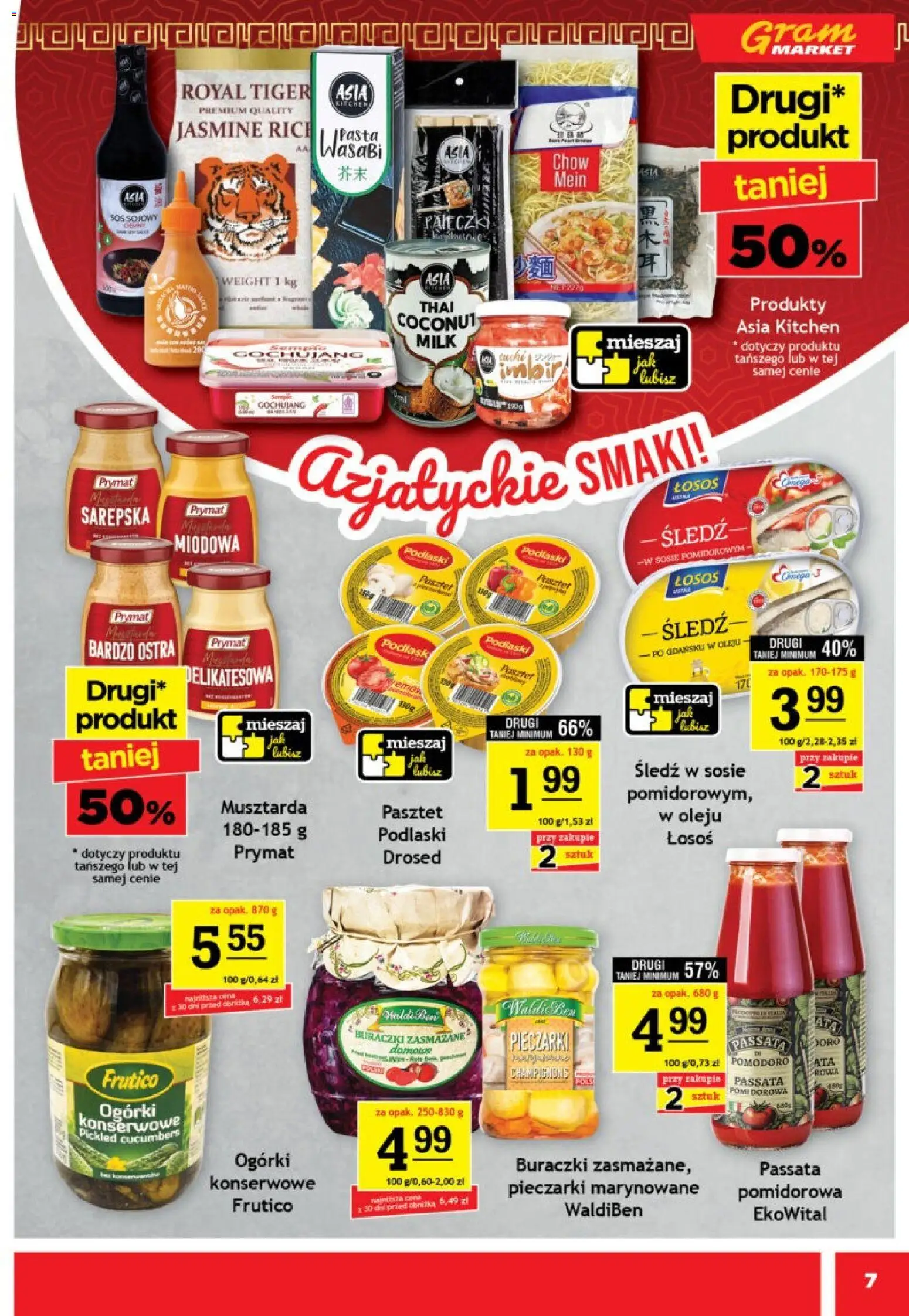 Gram Market gazetka od 01.07.2026 | Strona: 7 | Produkty: Pieczarki, Łosoś, Musztarda, Buraczki zasmażane
