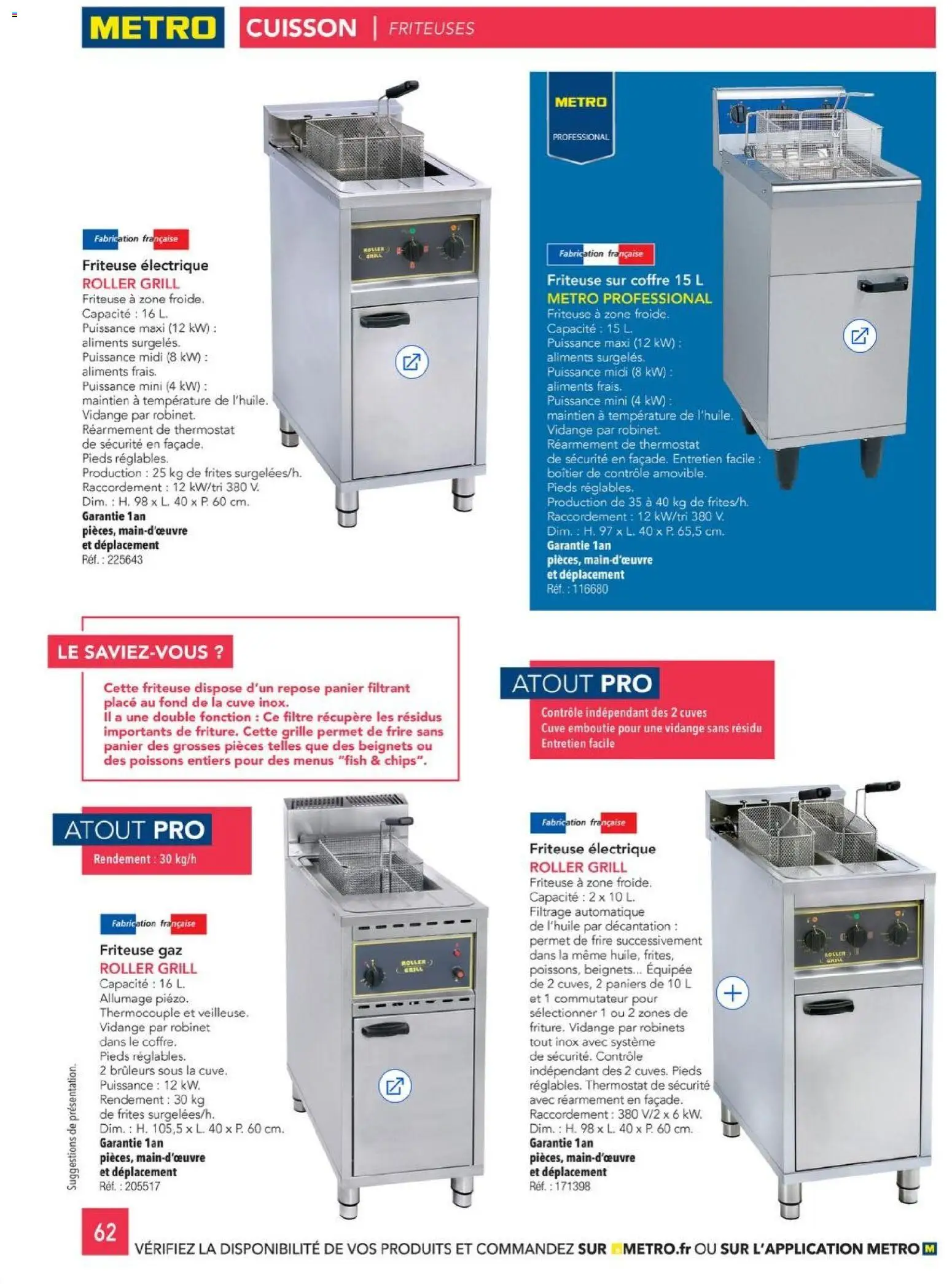{H1} | Page: 62 | Produits: Friteuse électrique, Filtre, Grill, Friteuse