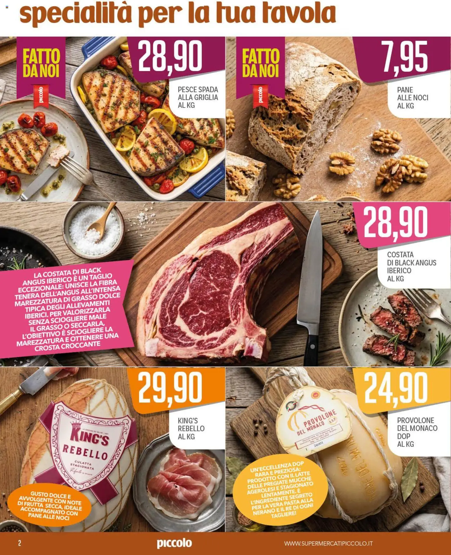 Volantino Piccolo del 31/08/2026 | Pagina: 2 | Prodotti: Provolone, Pesce, Griglia, Pesce spada