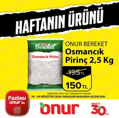 18 Ağustos 2026 tarihinden itibaren geçerli olan Onur Market kataloğu önizlemesi
