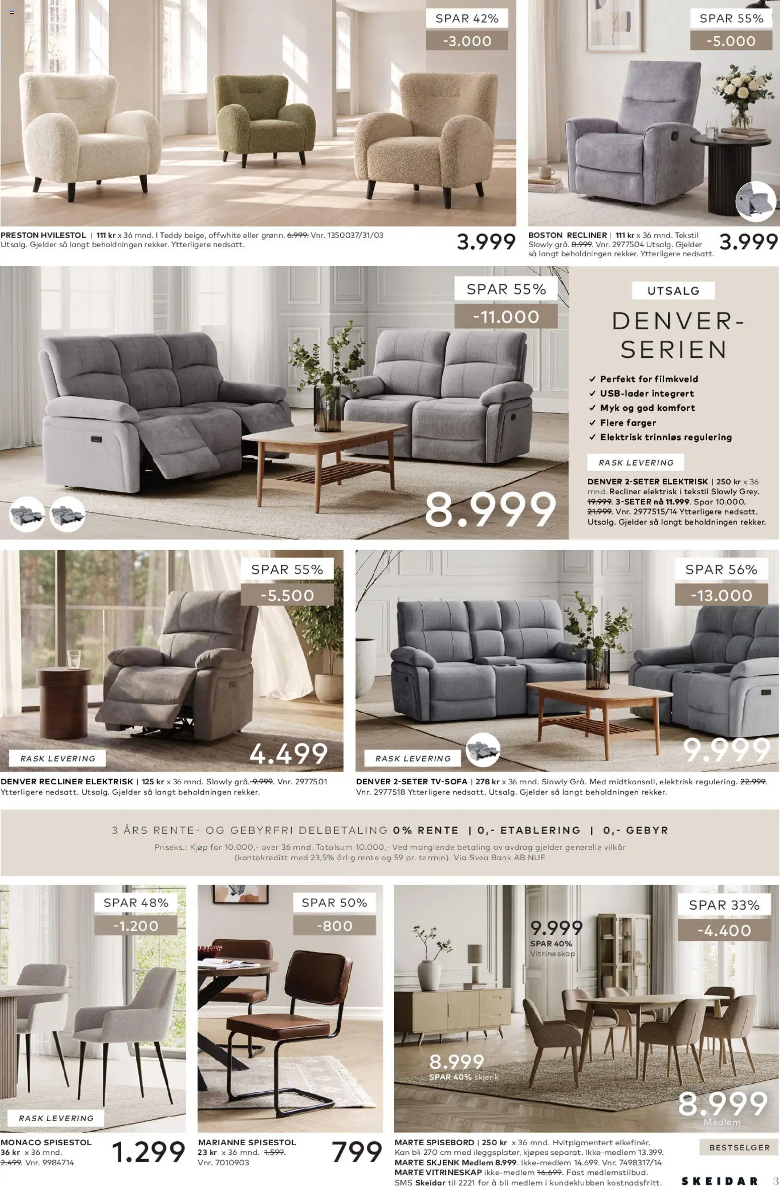 {H1} | Side: 3 | Produkter: Spisebord, Spisestol, Hvilestol, Vitrineskap