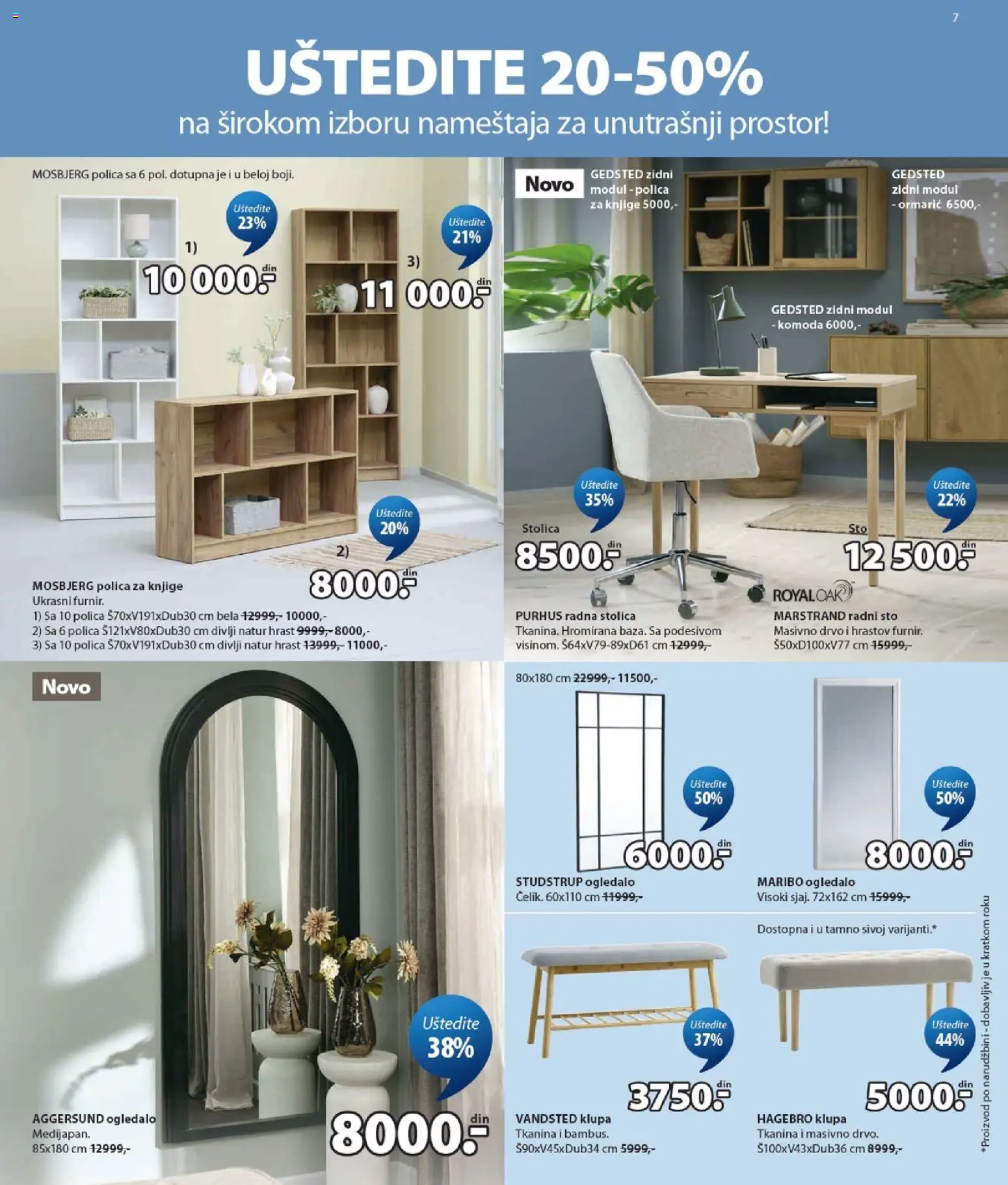 Jysk katalog - važi od 26.08.2026 | Strana: 7 | Proizvode: Komoda, Polica, Radni sto, Ogledalo