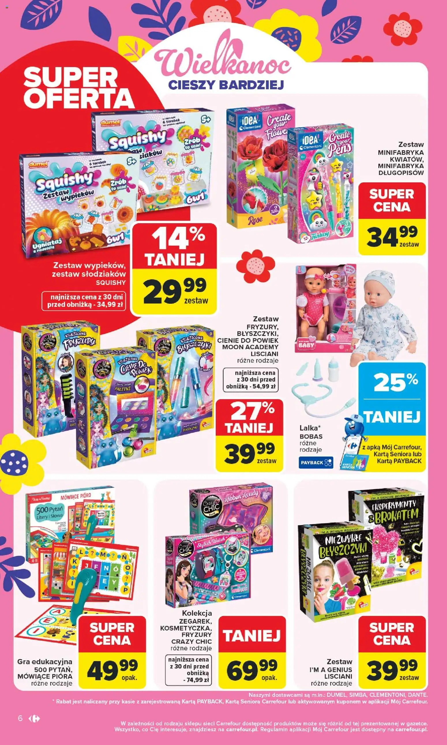 Carrefour gazetka - Łap Wielkanocne okazje od 16.03.2026 | Strona: 6 | Produkty: Karta, Gra, Cienie do powiek