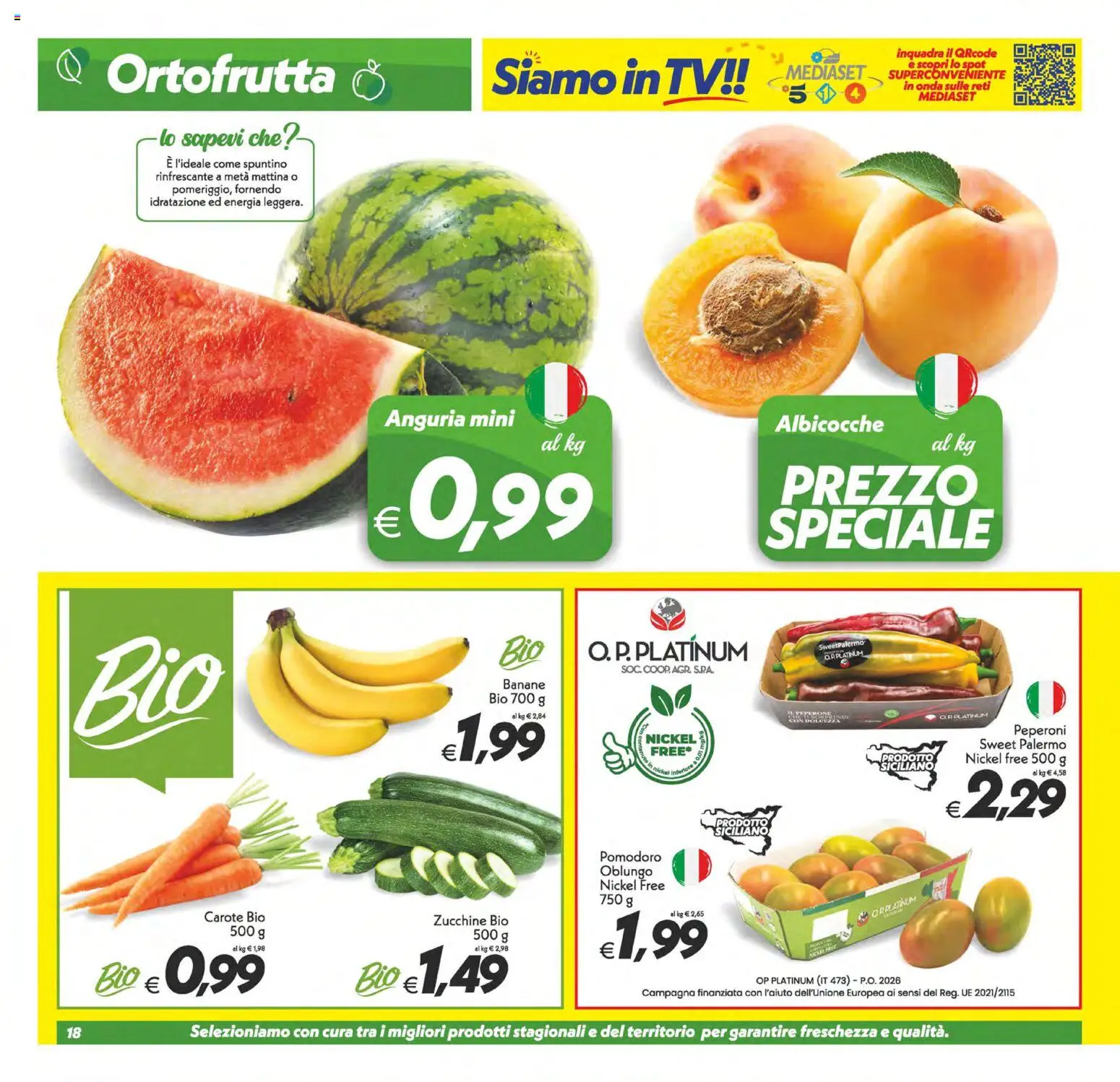 Volantino SuperConveniente del 29.05.2026 | Pagina: 18 | Prodotti: Banane, Pomodoro, TV, Albicocche