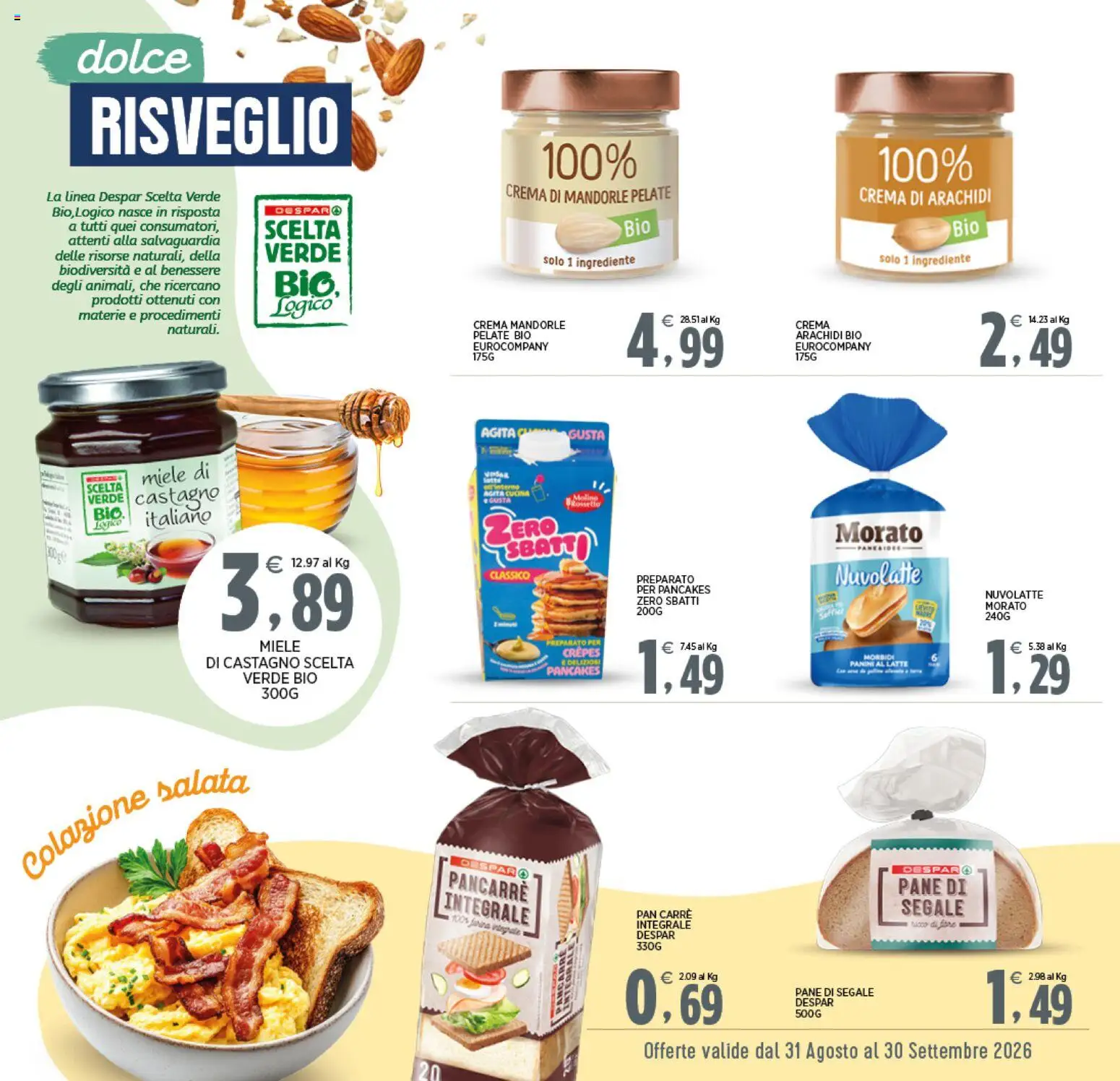 Volantino Interspar del 31/08/2026 | Pagina: 4 | Prodotti: Pane, Farina, Farina integrale, Miele