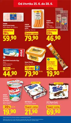 Náhled letáku PIKOK Vídeňské párky, 400 g, 1 kg = 199,75 Kč od 25.06.2026 | Strana: 13 | Produkty: Šunka, Vídeňské párky, Smetana, Listové těsto